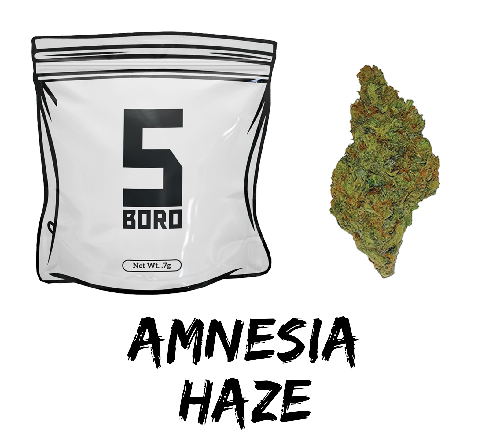 5 Boro Amnesia Haze Flower  (Sativa) 20% {0.7g}