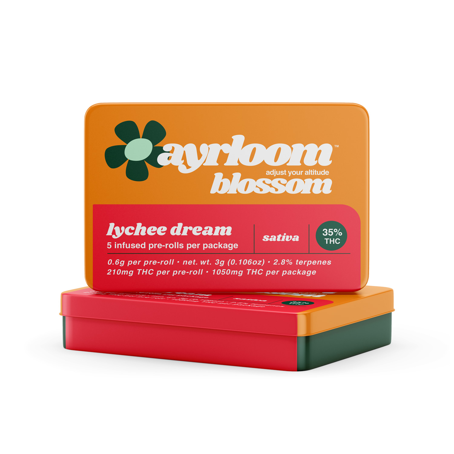 Ayrloom Blossom Lychee Dream Infused Pre-Roll 5-pack (Sativa) 36% {3g}