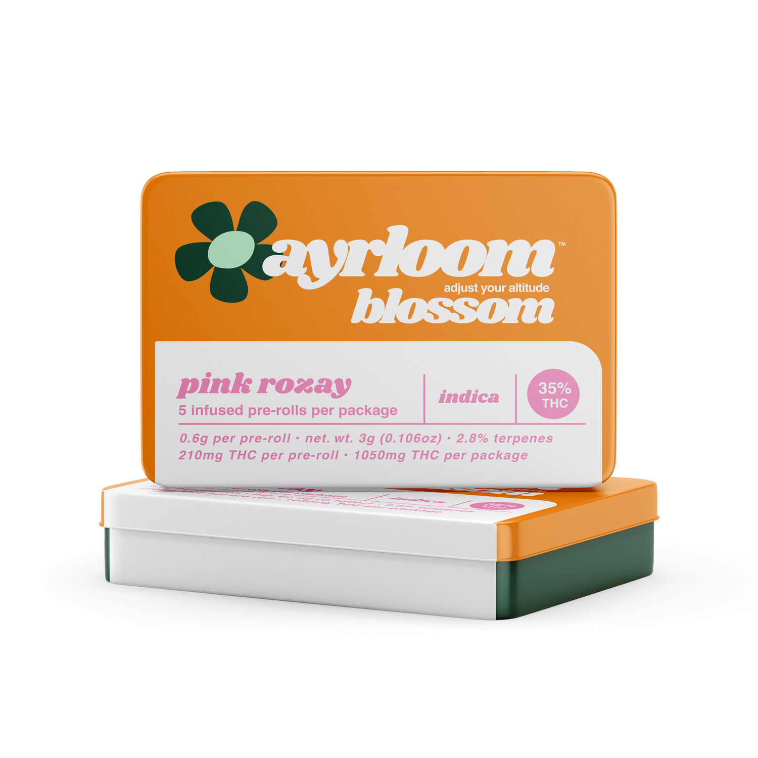 Ayrloom Blossom Pink Rozay Infused Pre-Roll 5-pack (Indica) 39% {3g}