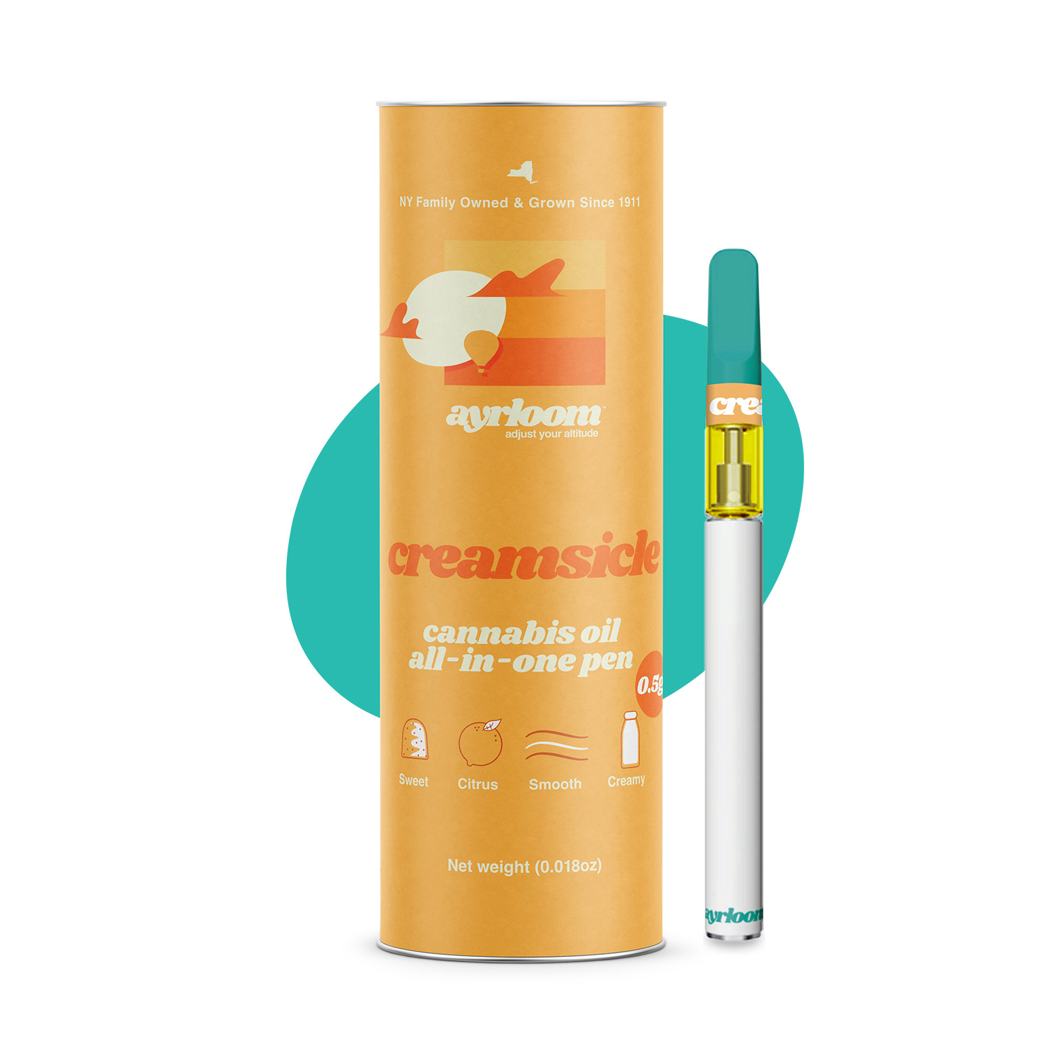 Ayrloom Orange Creamsicle Disposable Vape (Hybrid) {0.5g}