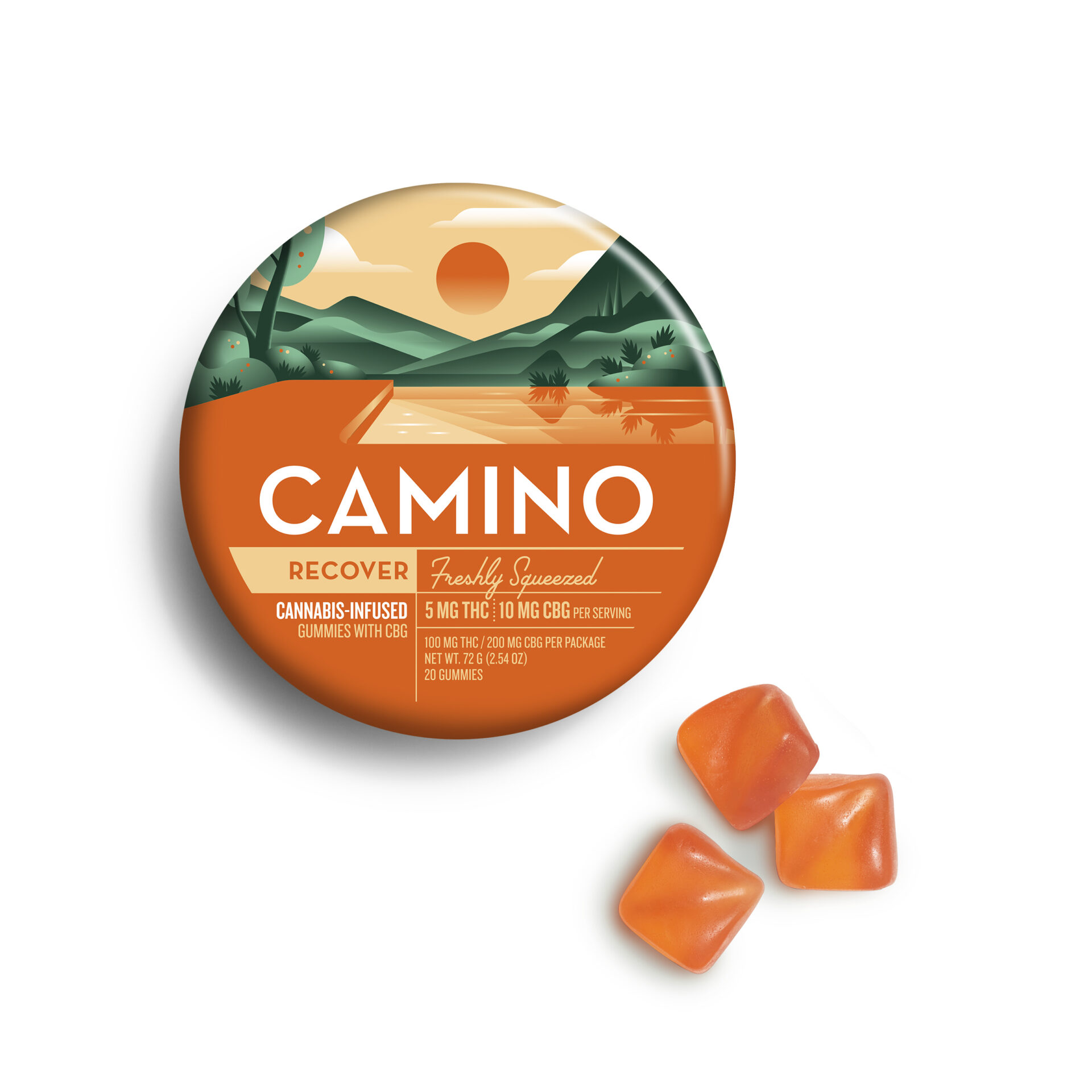 Camino Freshly Squeezed 1:1 CBG Edibles 20-pack (Hybrid) {100mg}