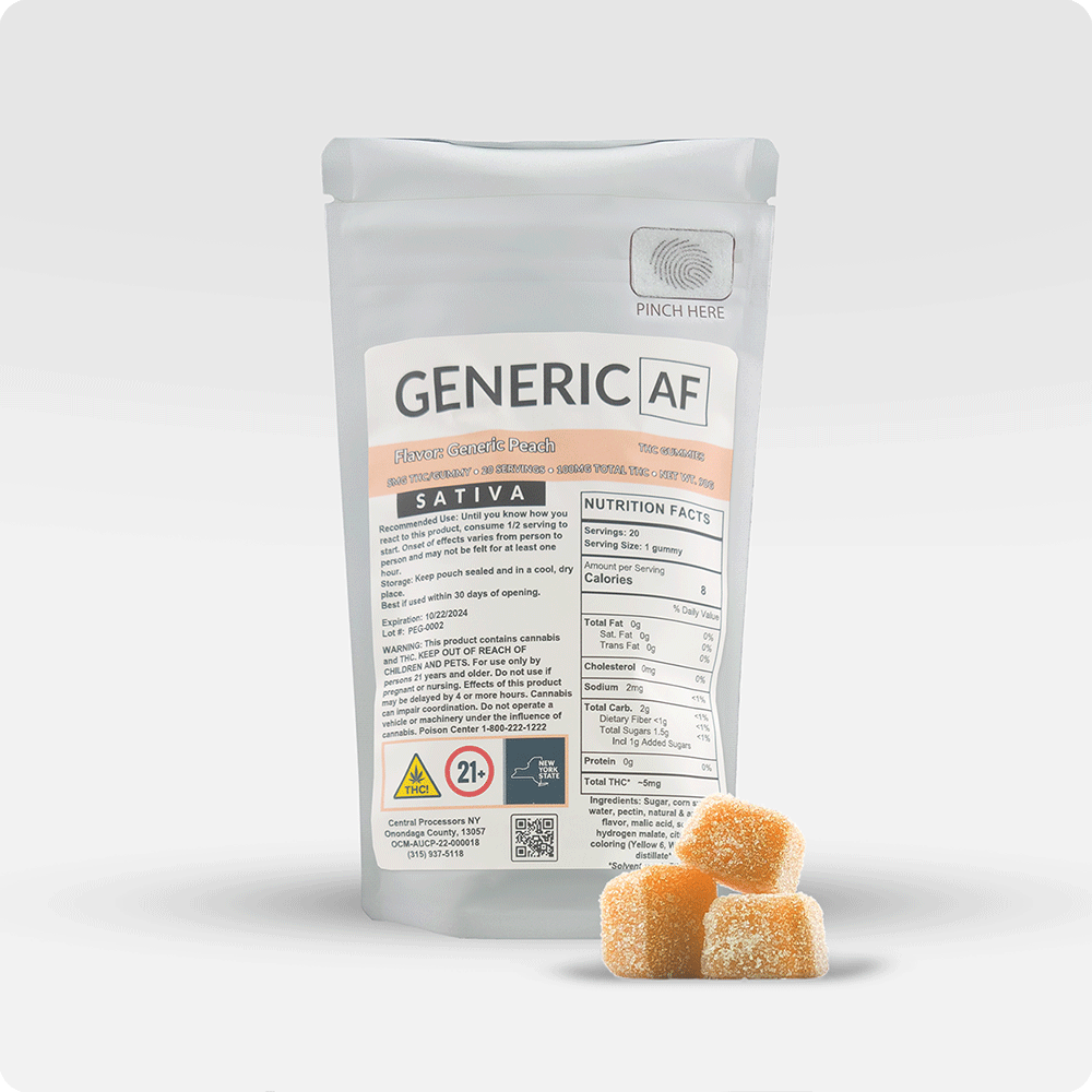 Generic AF Peach Edibles (Hybrid) {100mg}