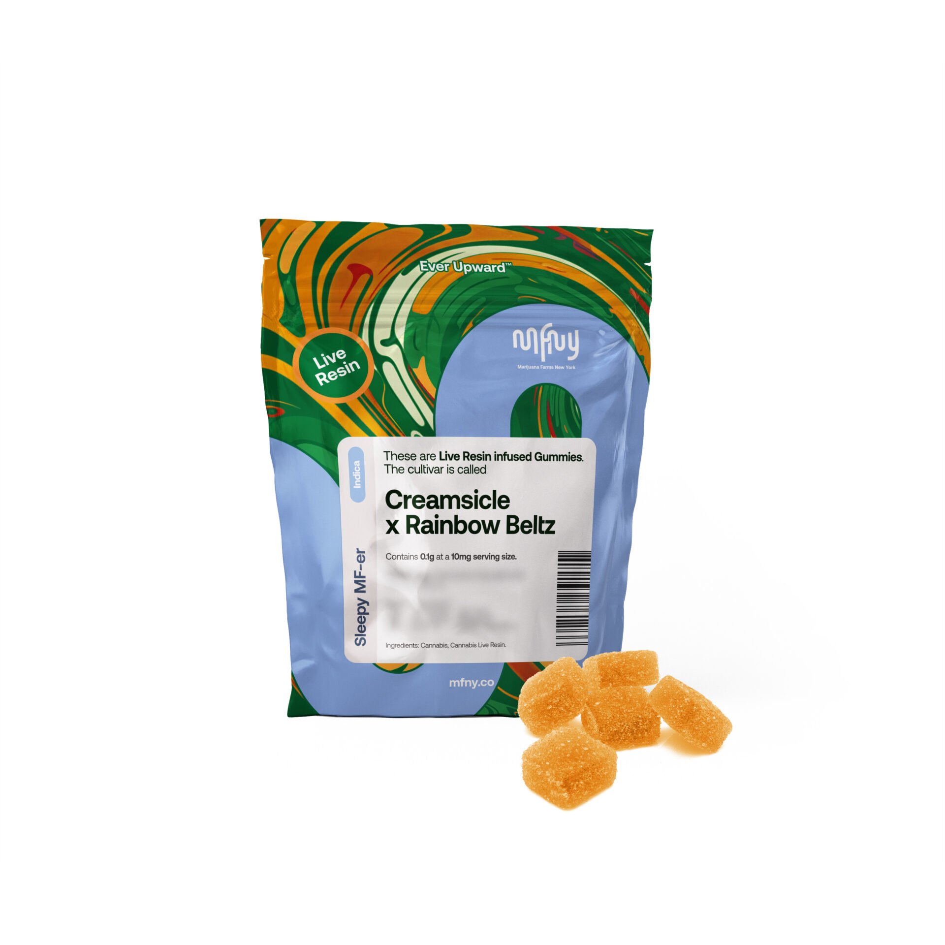 MFNY Creamsicle x Rainbow Beltz live Resin Gummy (Hybrid) {100mg}