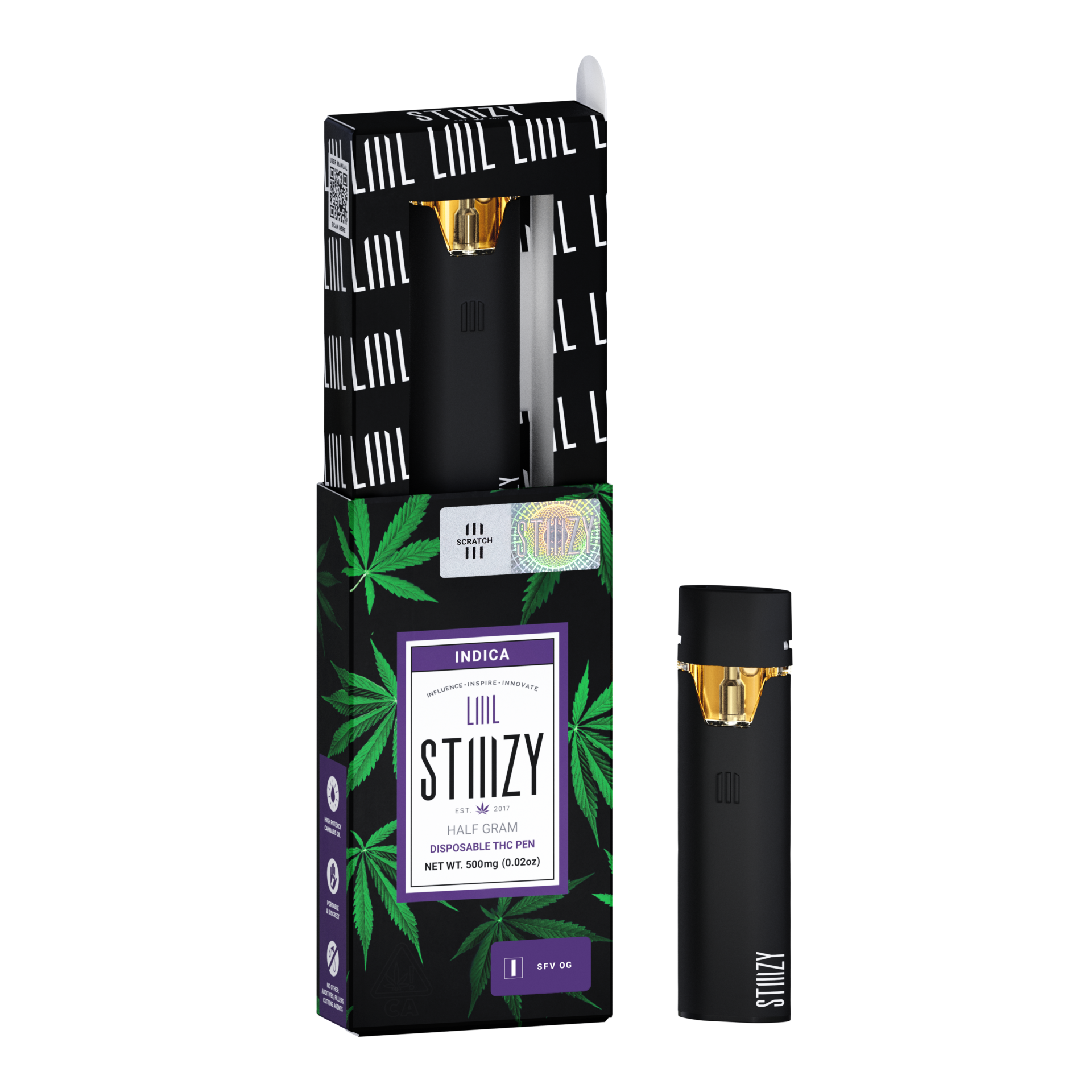 Stiiizy SFV OG LiiiL All-In-One Vapes  (Indica) {0.5g}