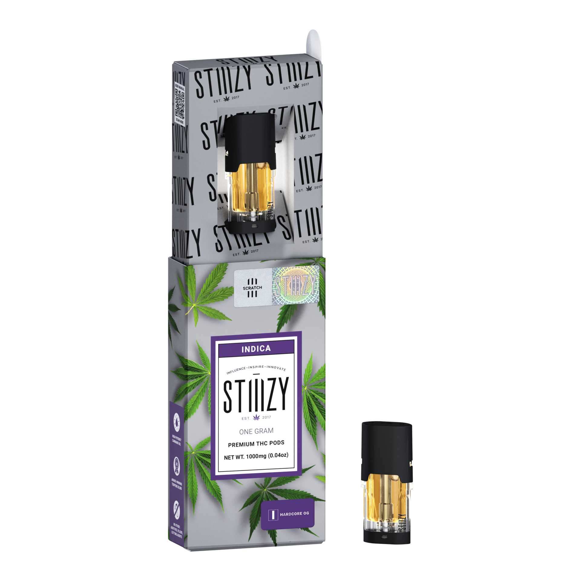 Stiiizy Hardcore OG Vape Pods  (Indica) {1g}