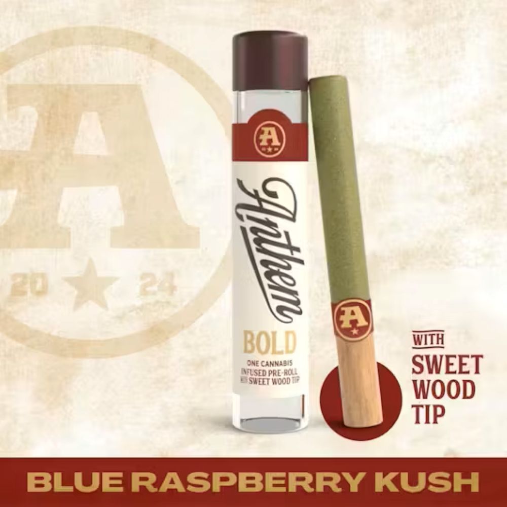 Anthem Blue Raspberry Kush Infused Pre-Rolls 5-pack (Indica) 52.74% {2.5g}