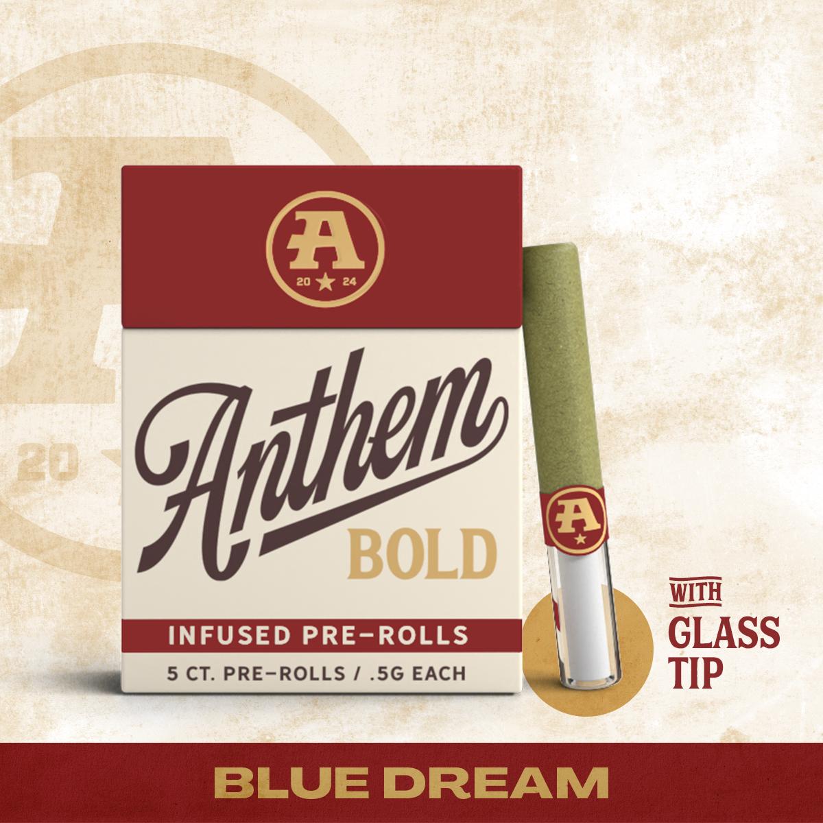 Anthem Blue Dream Glass Tip Pre-Rolls 5-pack (Hybrid) 47.66% {2.5g}