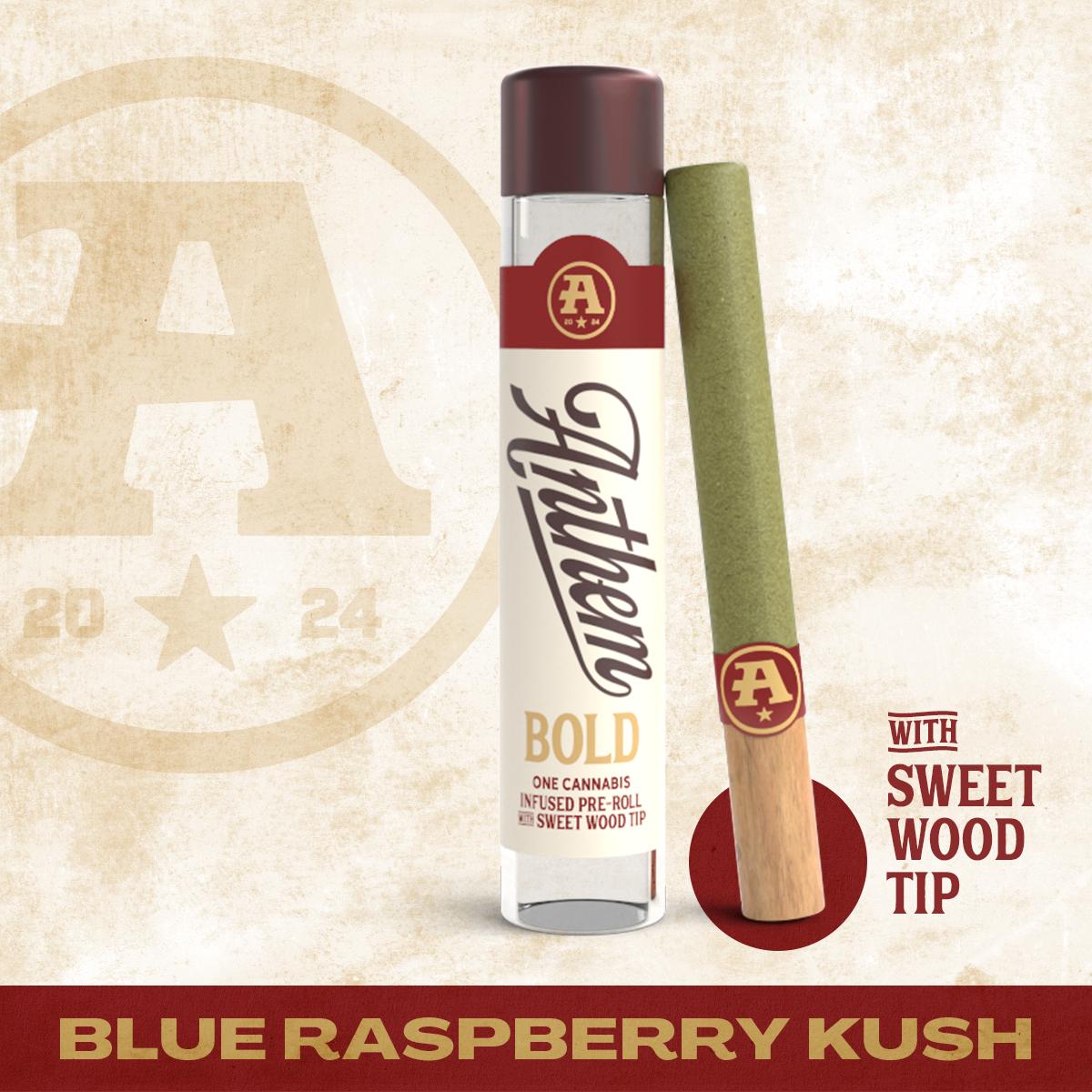 Anthem Blue Raspberry Kush Wood Tip Infused Pre-Roll (Indica) 45.06% {1g}