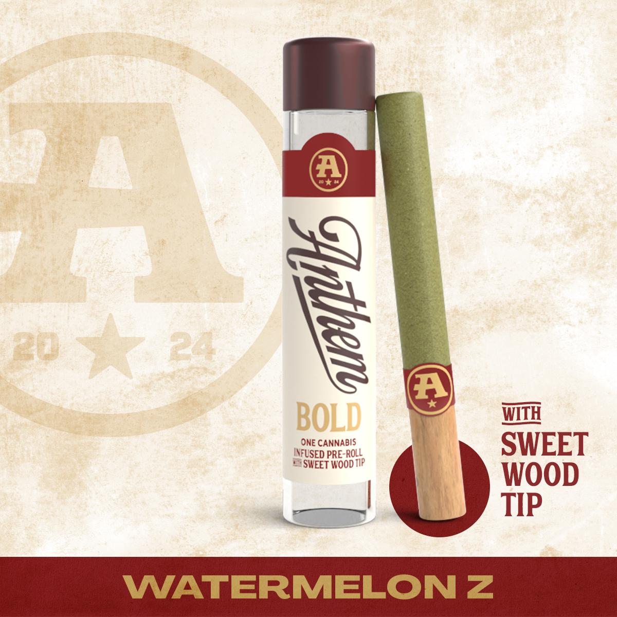 Anthem Watermelon Z Wood Tip Infused Pre-Roll (Hybrid) 52.32% {1g}