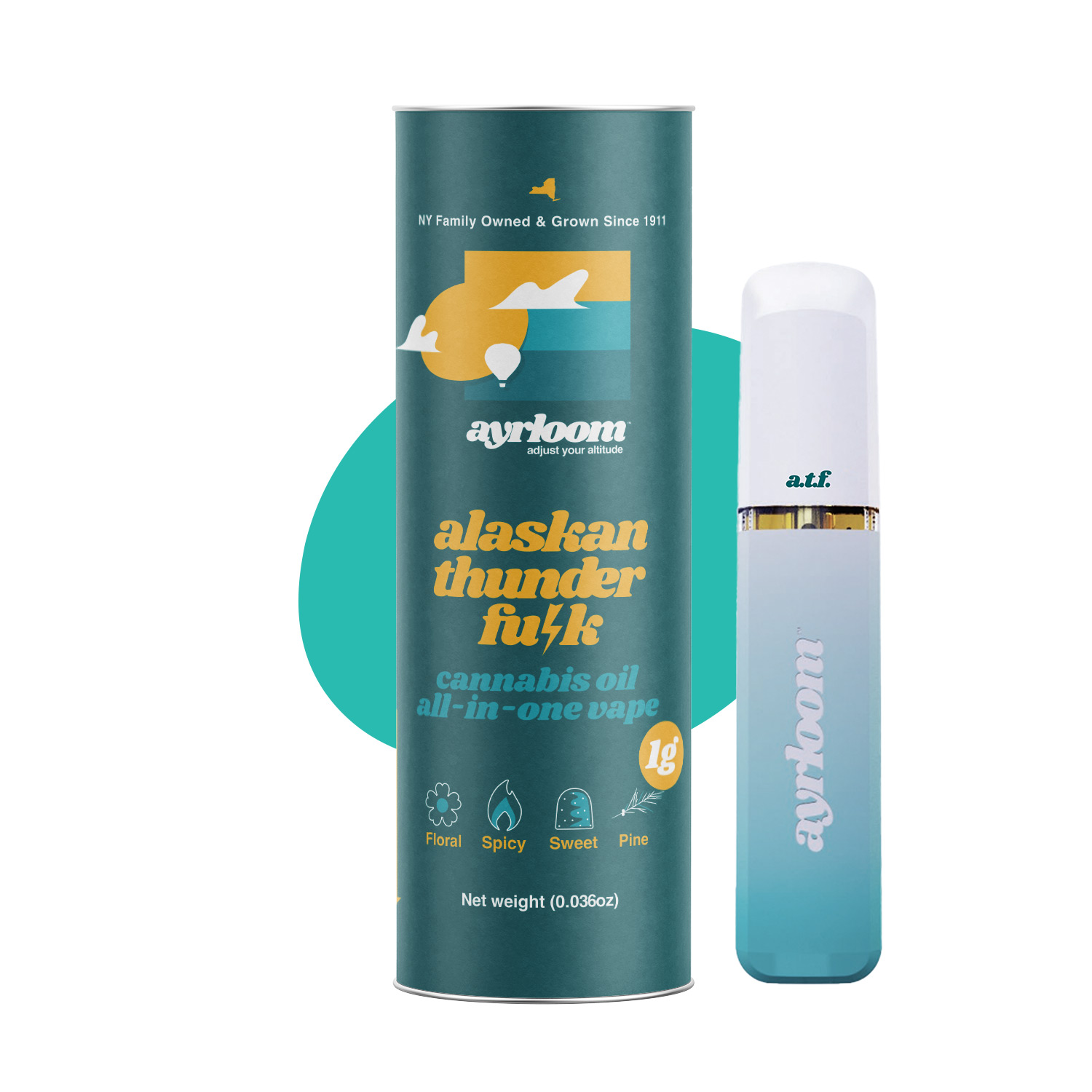 Ayrloom Atf All-In-One Vapes  (Sativa) {1g}