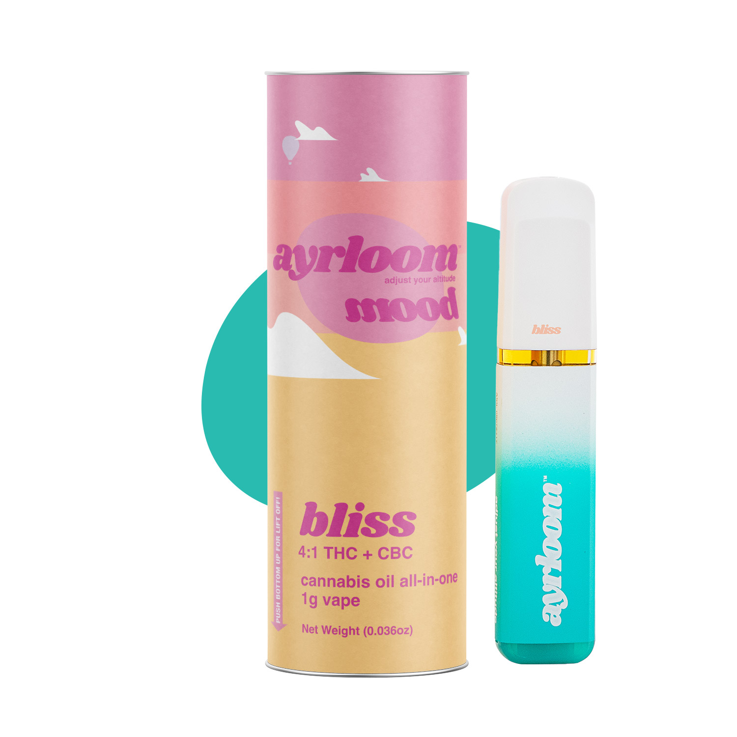 Ayrloom Bliss Mood Vape Disposable Vapes  (Hybrid Sativa) 90% {1g}