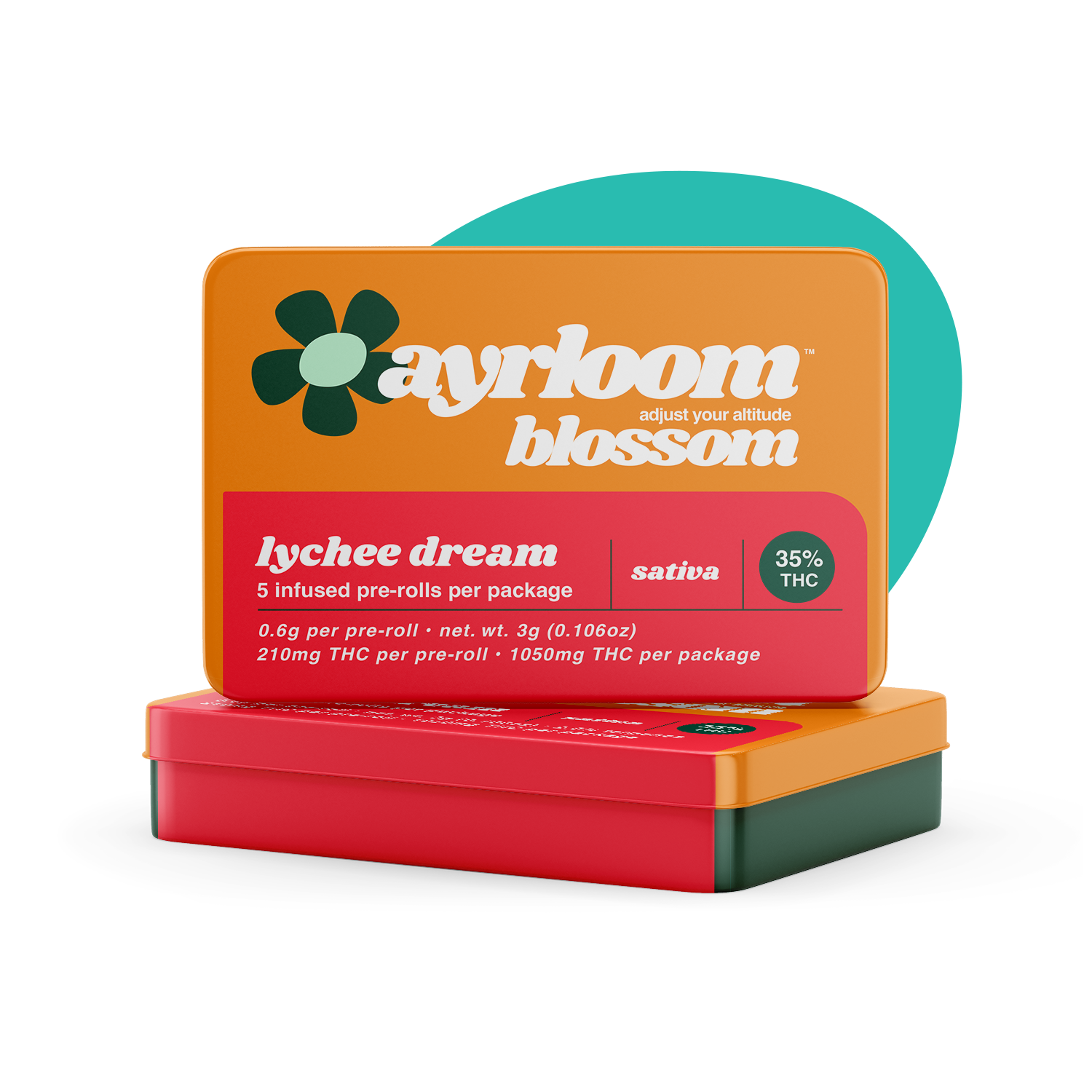 Ayrloom Blossom Lychee Dream Infused Pre-Roll 5-pack (Sativa) 36% {3g}