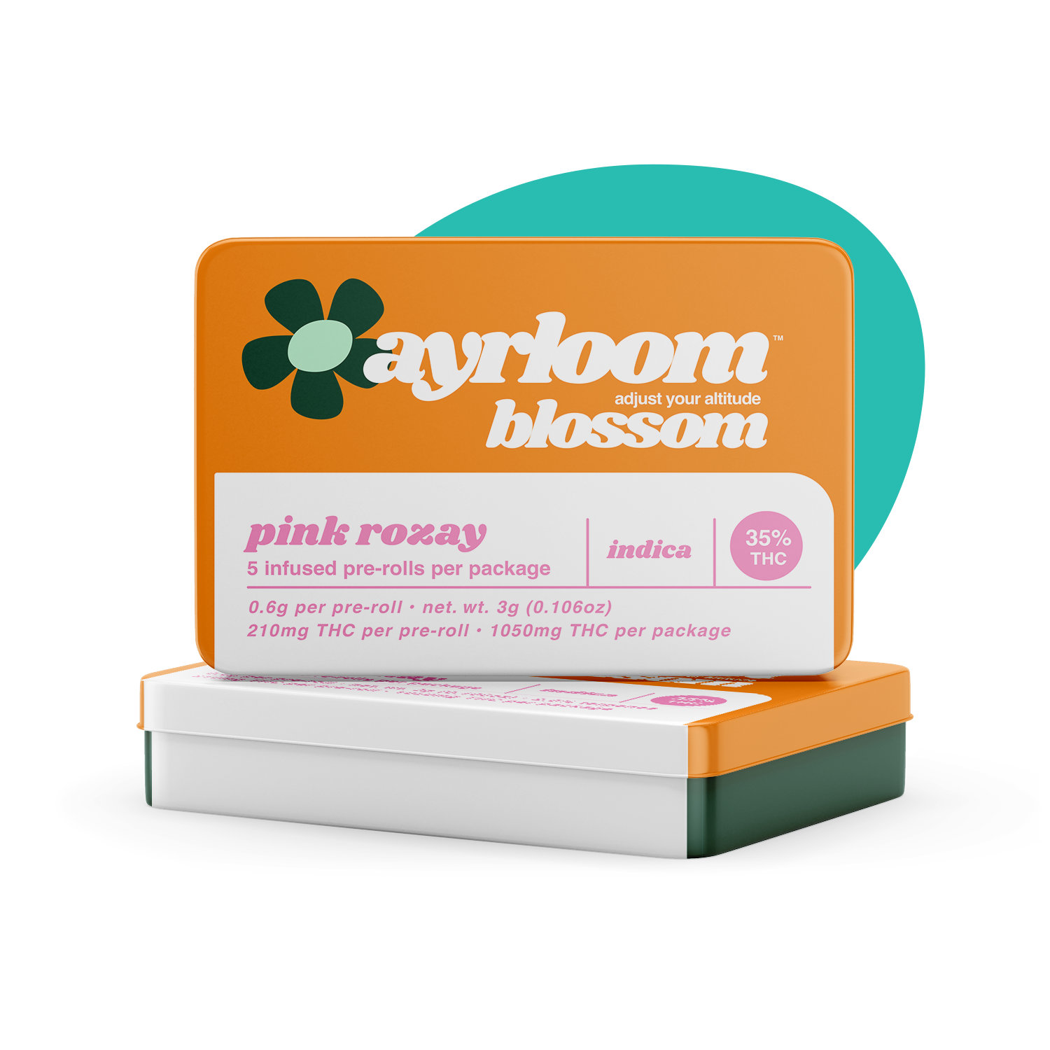 Ayrloom Blossom Pink Rozay Infused Pre-Roll 5-pack (Indica) 39% {3g}