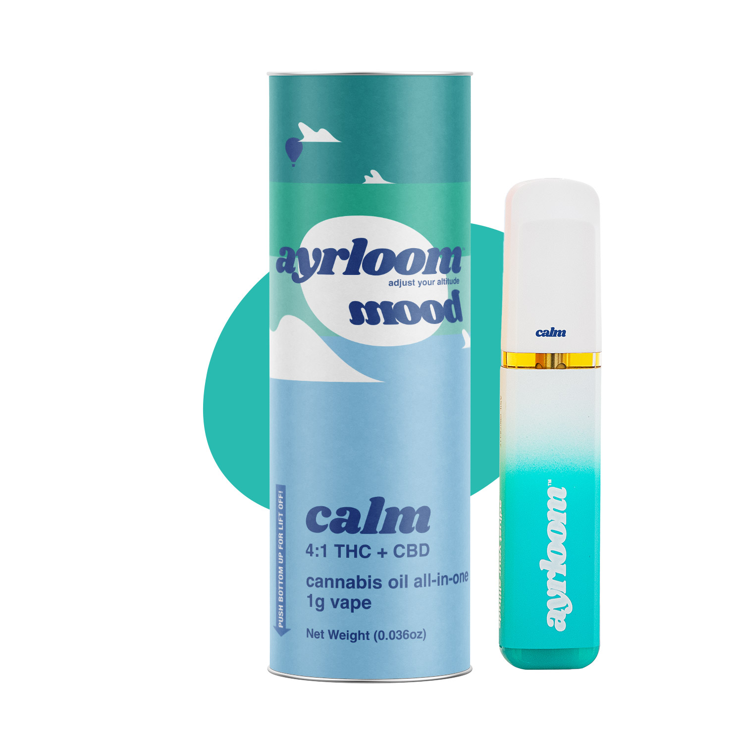 Ayrloom Calm Mood Vape Disposable Vapes  (Hybrid Indica) 90% {1g}