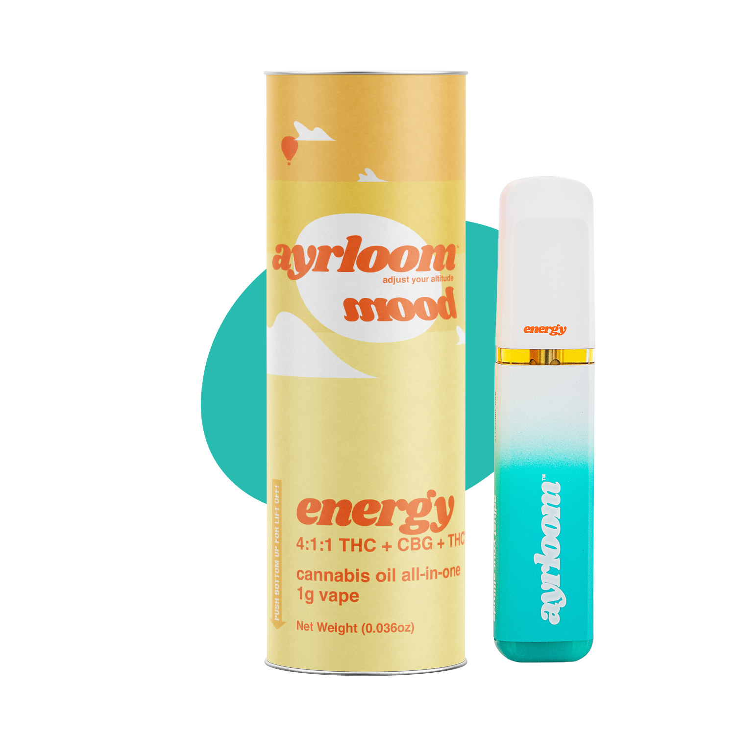Ayrloom Energy Disposable Vapes  (Sativa) 60% {1g}