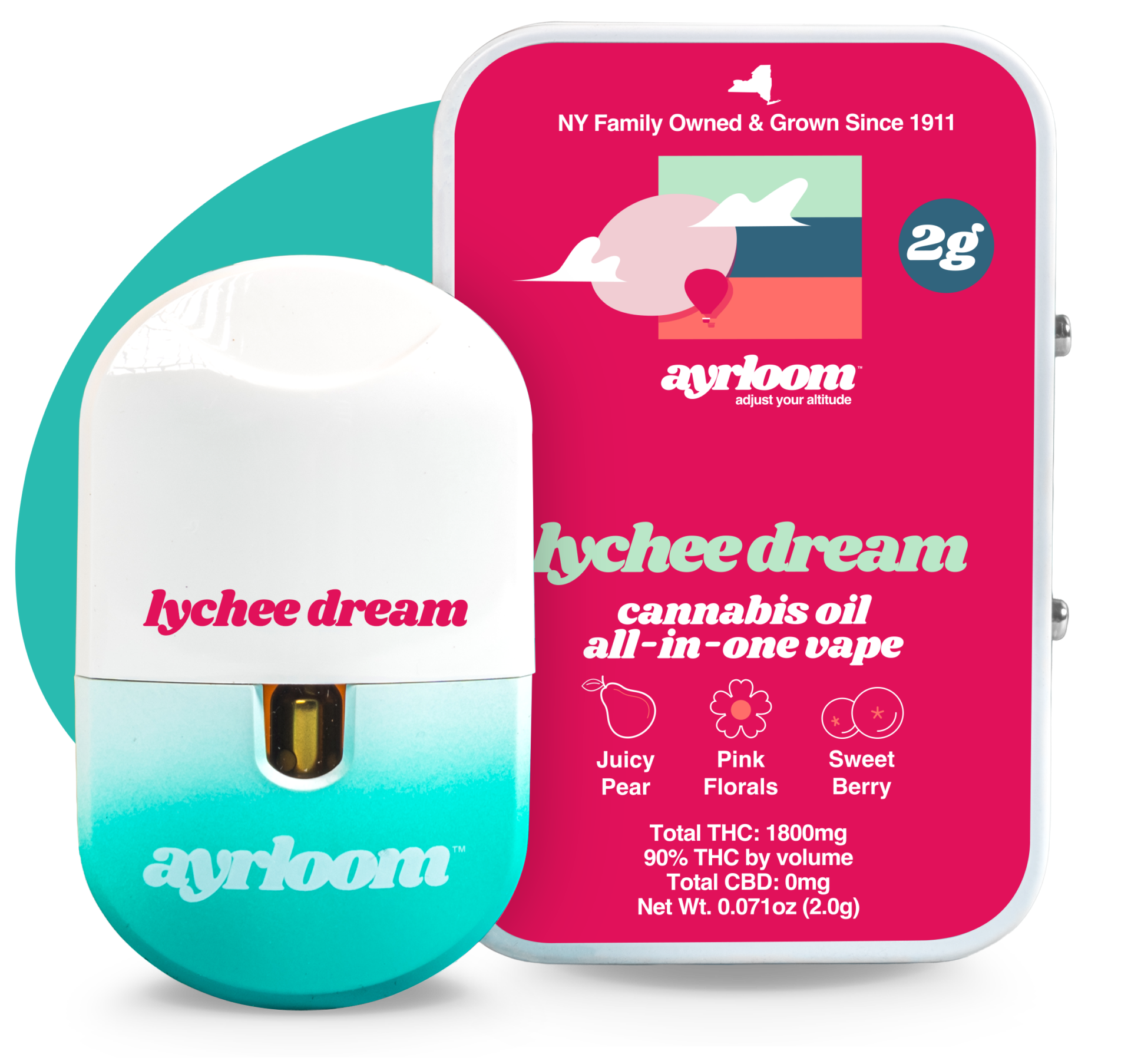 Ayrloom Lychee Dream All-In-One Vapes  (Hybrid) 90% {2g}