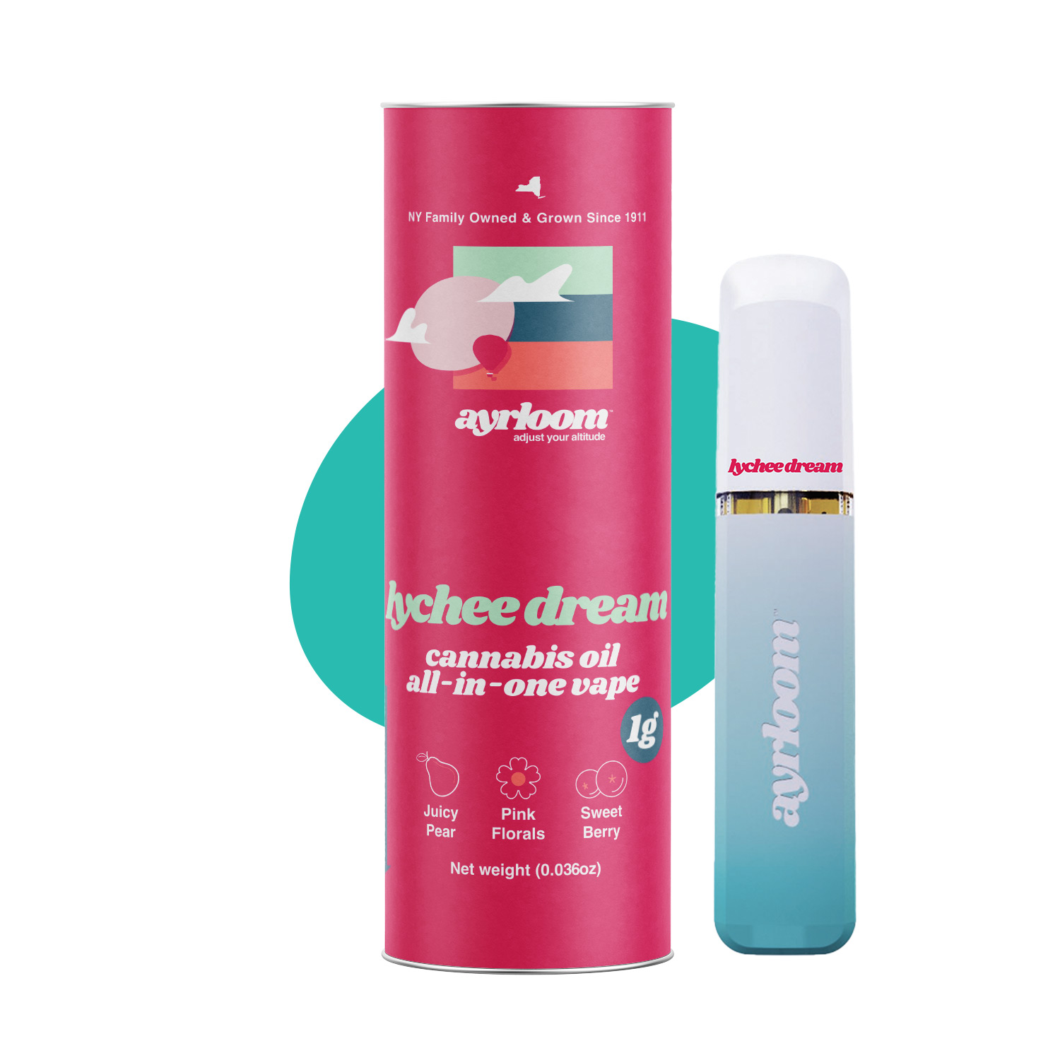 Ayrloom Lychee Dream All-In-One Vapes  (Sativa) 90% {1g}