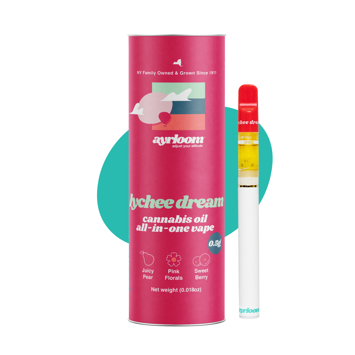 Ayrloom Lychee Dream Disposable Vapes  (Hybrid) 90% {0.5g}
