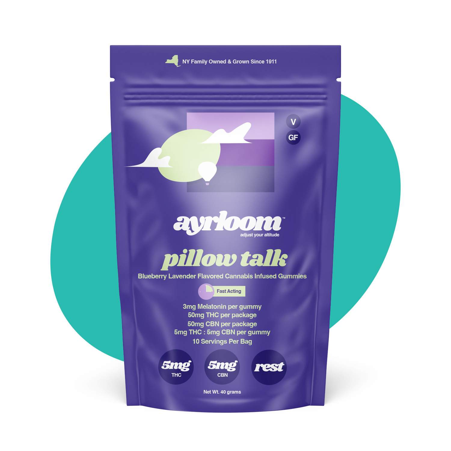 Ayrloom Pillow Talk 1:1 Edibles 10-pack (Indica) {50mg}