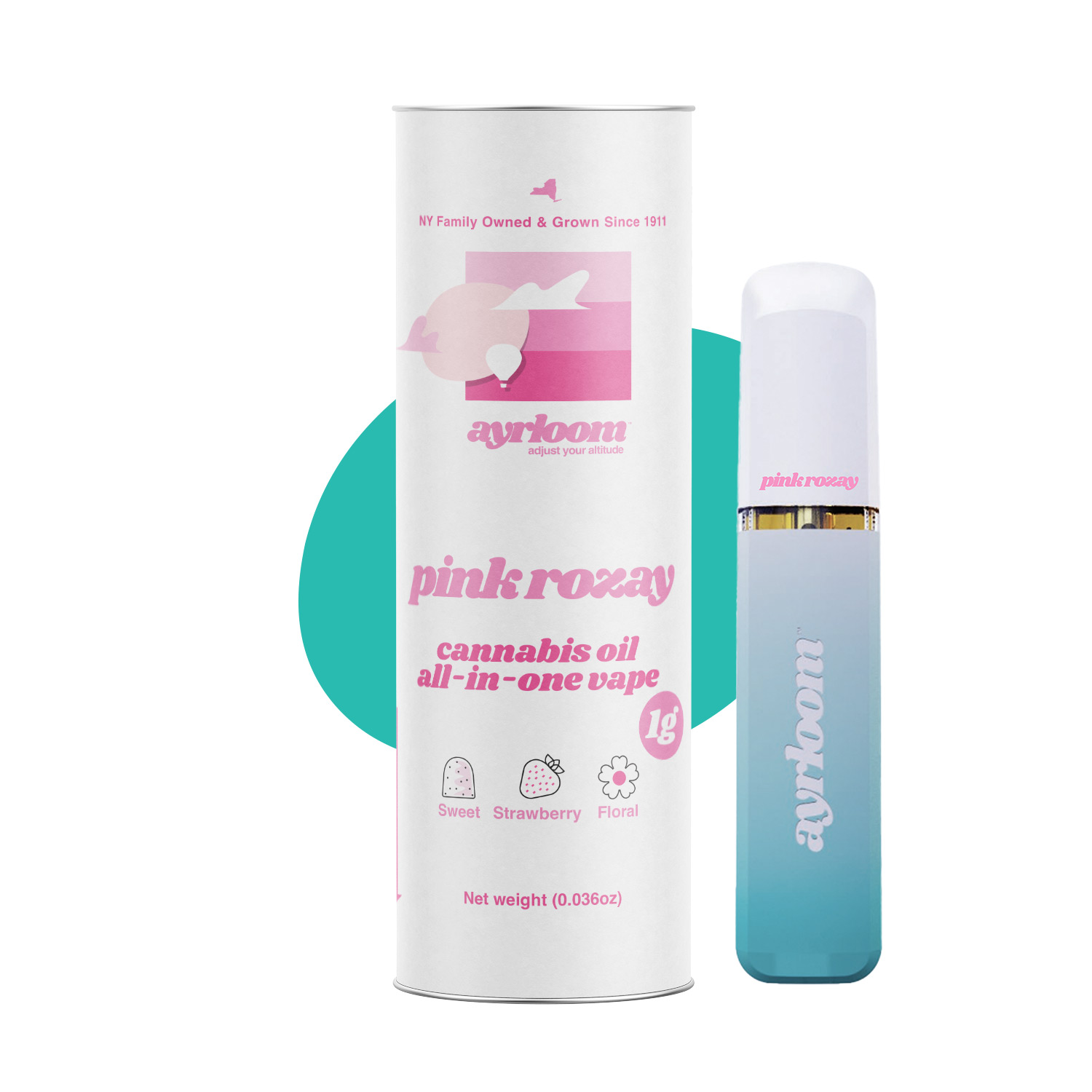 Ayrloom Pink Rozay All in One Vape (Hybrid) {1g}