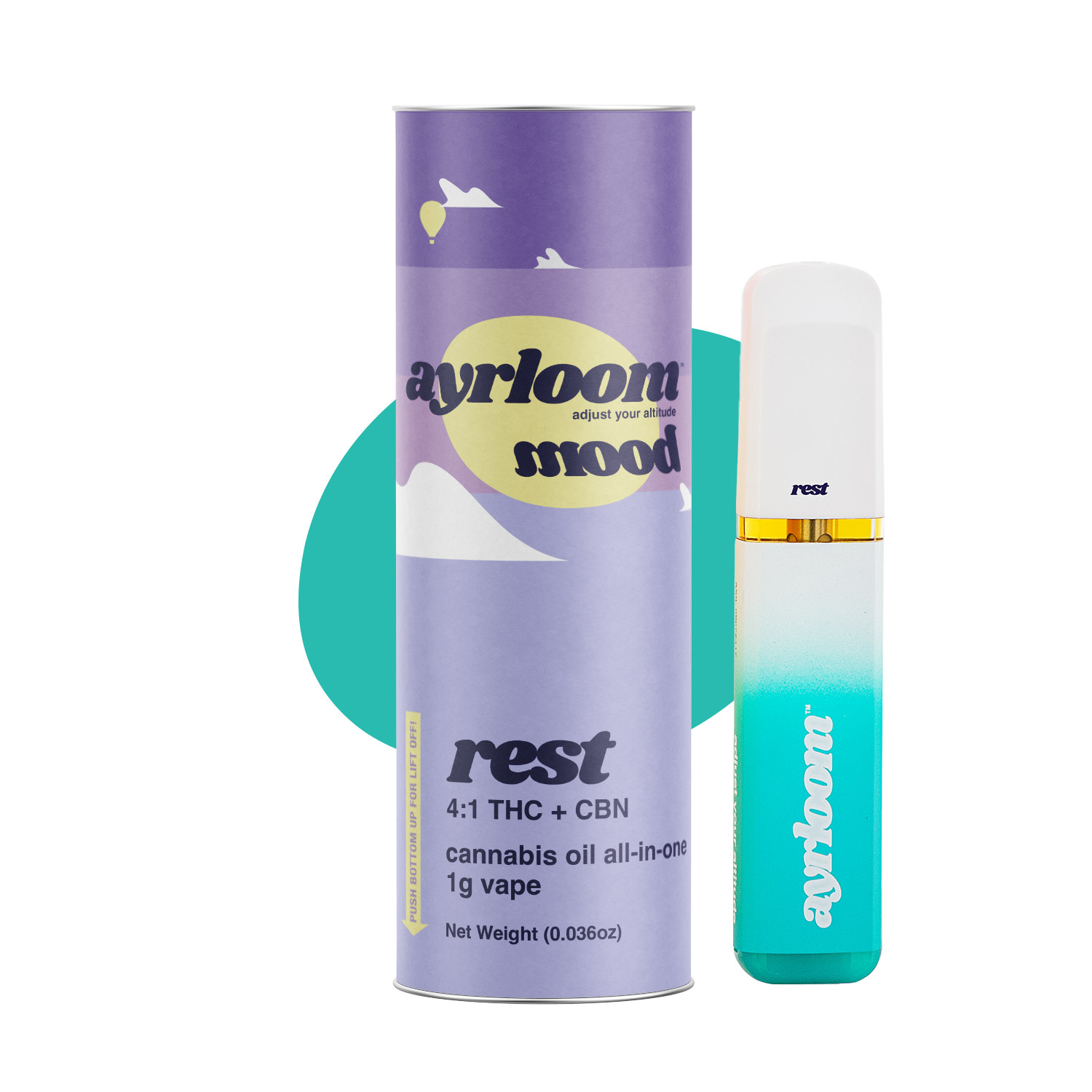 Ayrloom Rest Mood Disposable Vapes  (Indica) 90% {1g}