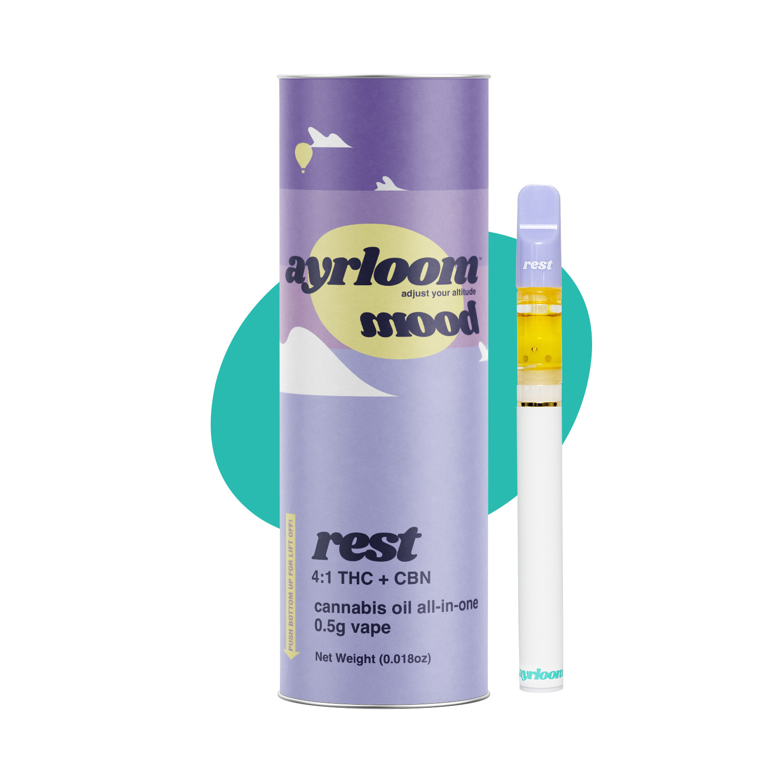 Ayrloom Rest Mood All-In-One Vapes  (Indica) {0.5g}