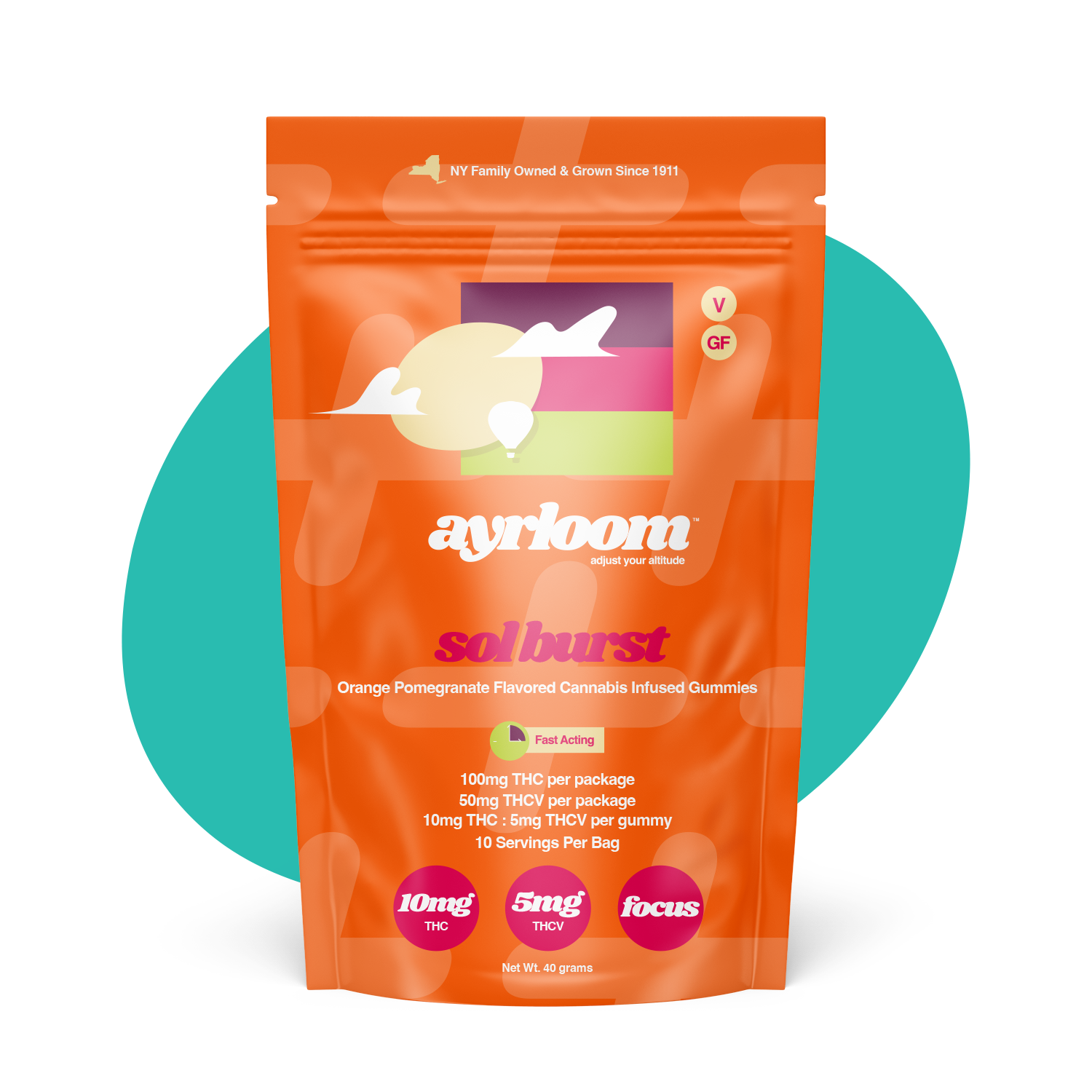 Ayrloom Sol Burst Gummies 10-pack (Hybrid Sativa) {100mg}