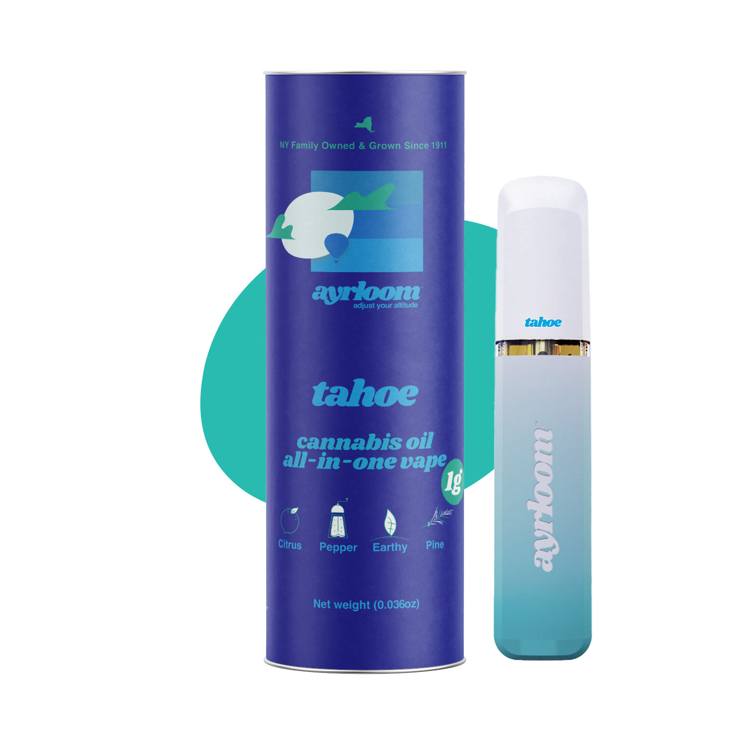 Ayrloom Tahoe OG All-In-One Vapes  (Indica) 90% {1mg}