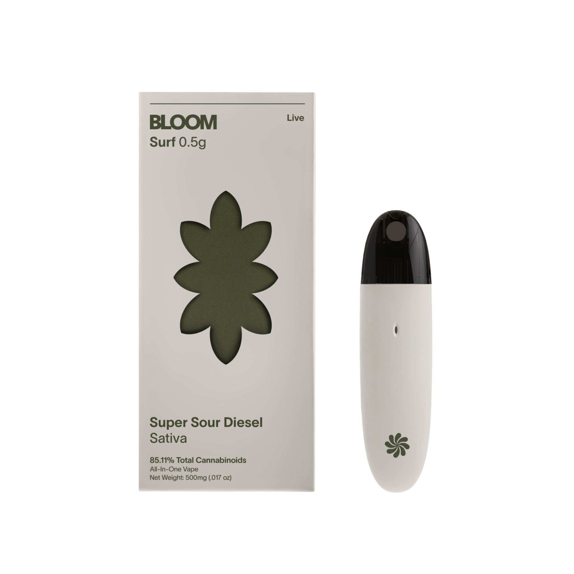 Bloom Super Sour Diesel All-In-One Vapes (Sativa) 90.07% {.5g}