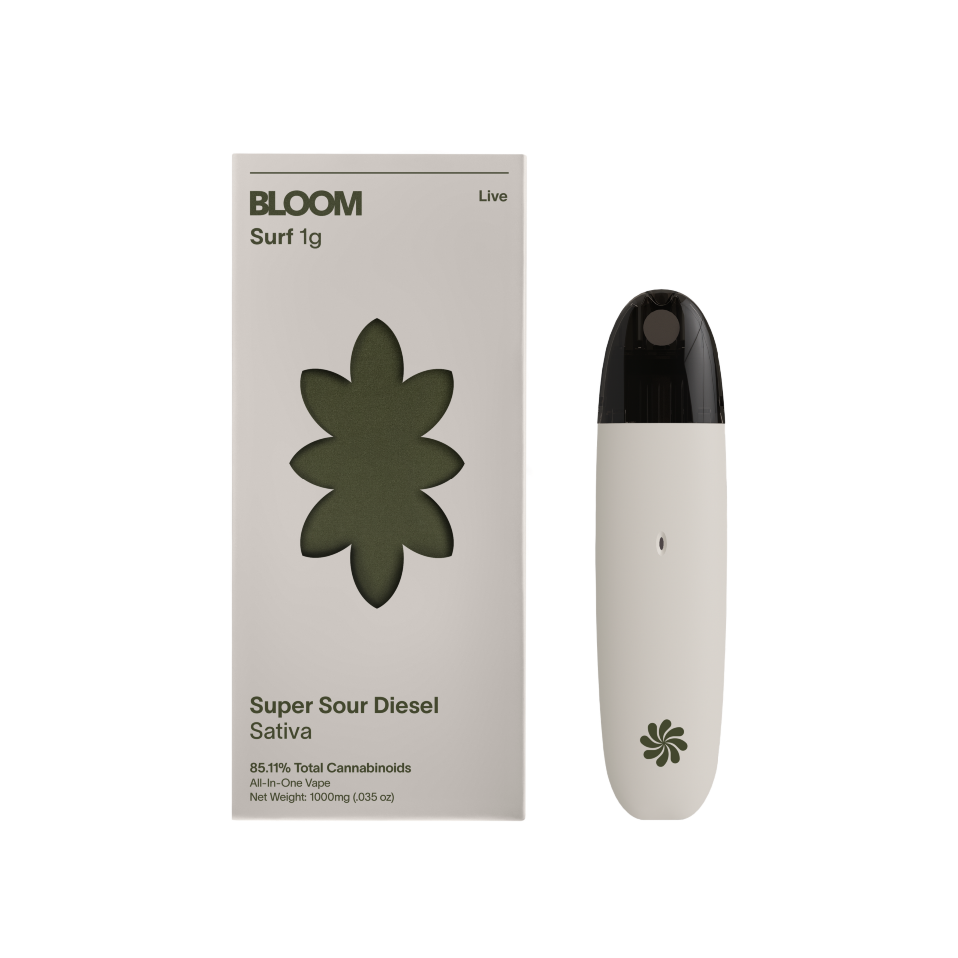 Bloom Super Sour Diesel All-In-One Vapes  (Sativa) 90.26% {1g}