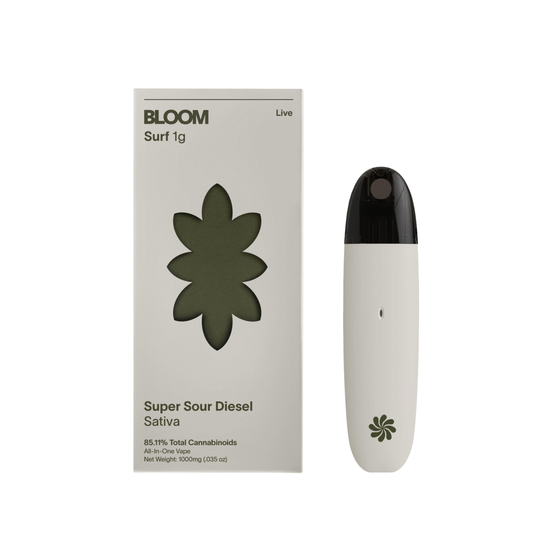 Bloom Super Sour Diesel Live Surf All-In-One Vapes  (Sativa) 86.43% {1g}