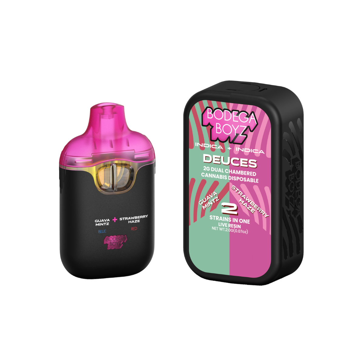 Bodega Boyz Deuces AIO Guava Mints x Strawberry Haze Vape (Hybrid) 86% {2g}