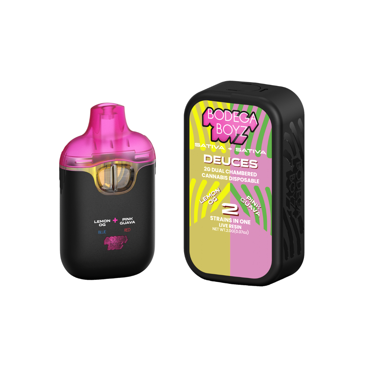 Bodega Boyz Deuces AIO Lemon OG x Pink Guava h Vape (Sativa) 85% {2g}