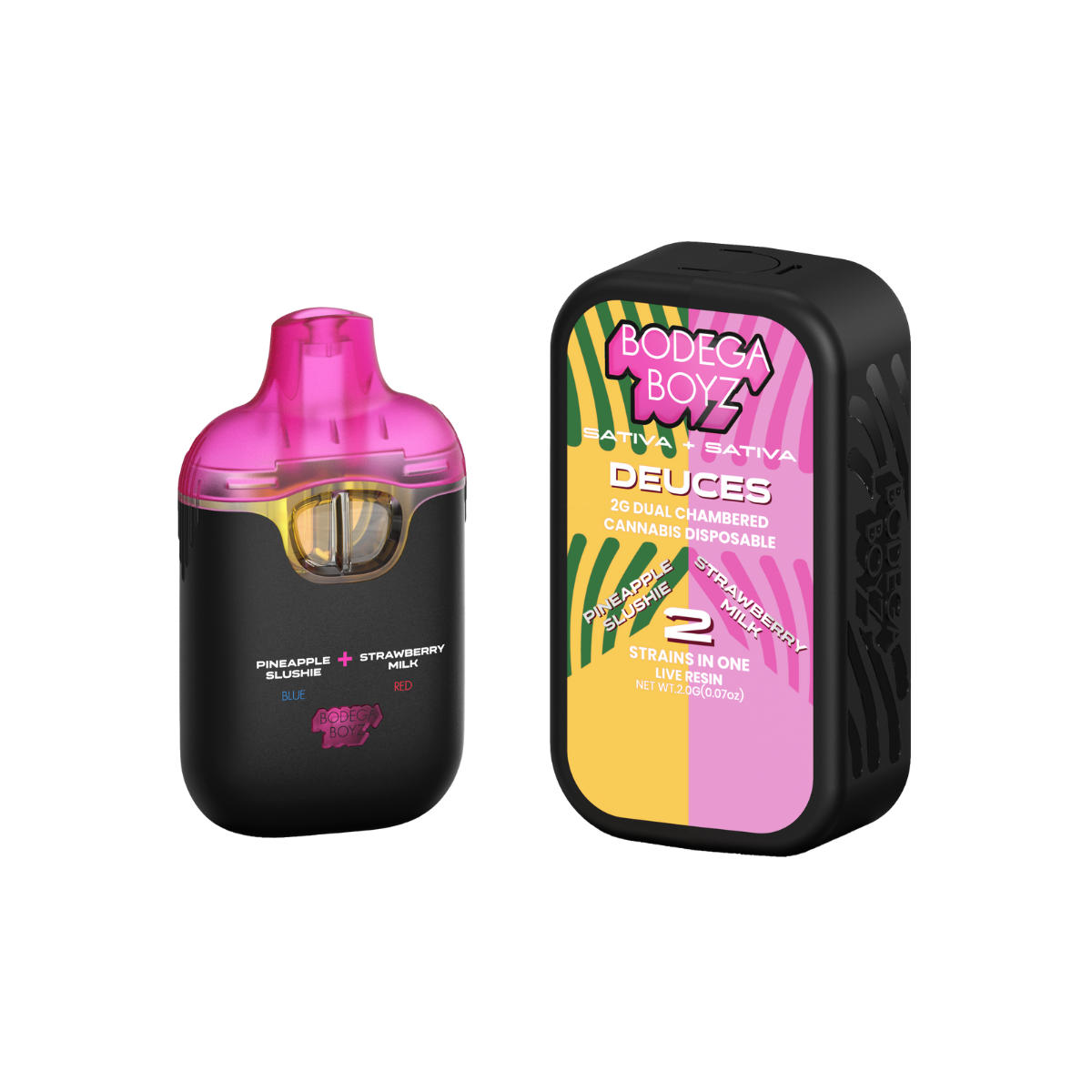 Bodega Boyz Deuces Pineapple Slushi x Strawberry Milk Vape (Hybrid) {2g}
