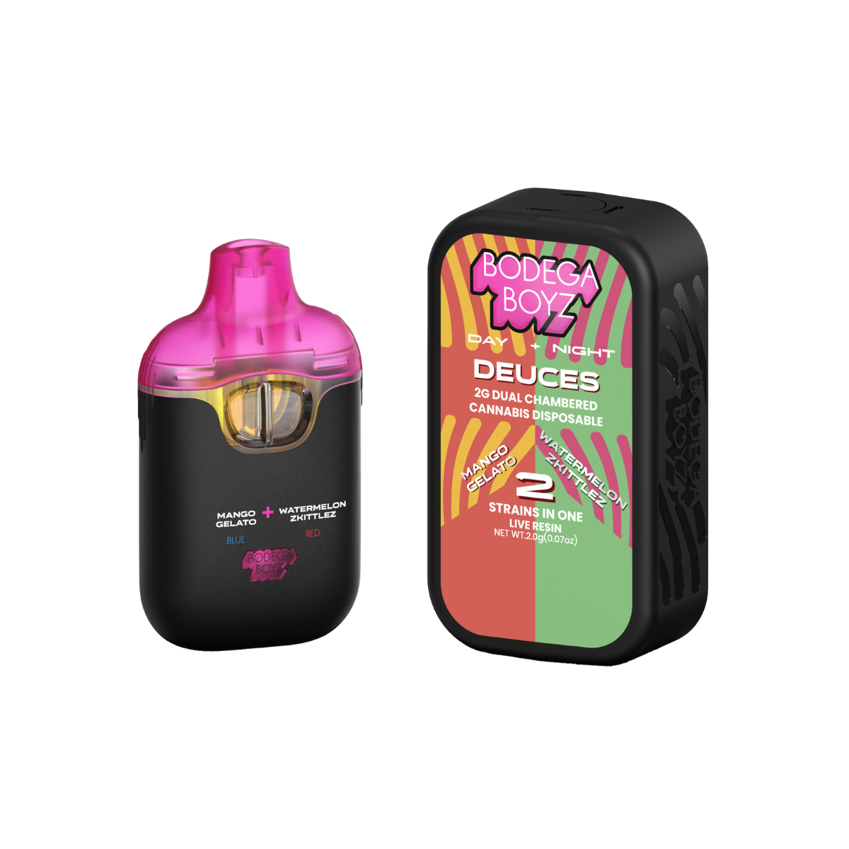 Bodega Boyz Mango Gelato x Watermelon ZKittles Live Resin All-In-One Vapes  88.51% {2g}