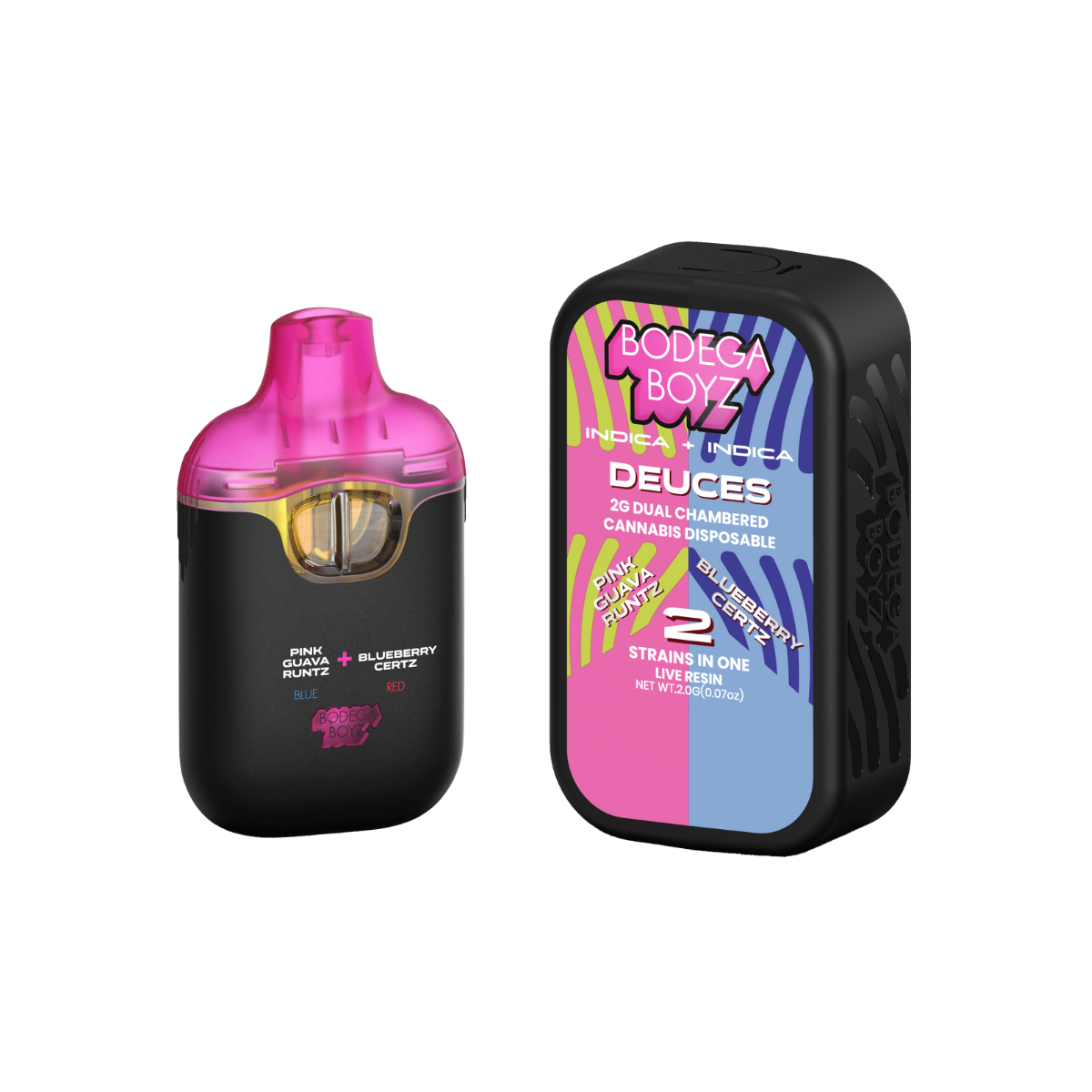 Bodega Boyz Pink Guava Runtz X Blueberry Certz All-In-One Vapes  (Indica) 72% {2g}