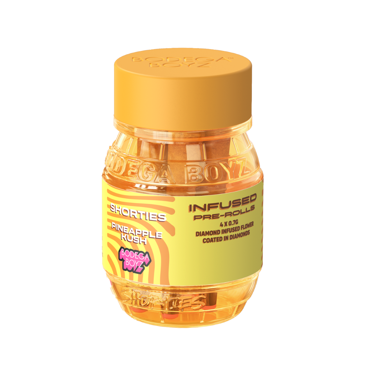 Bodega Boyz Shorties Pineapple Kush infused Pre-Roll 4-pack (Hybrid Indica) 48% {2.8g}