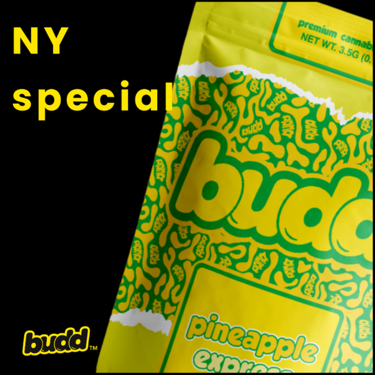 Budd Pineapple Express Flower (Sativa) 25.22% {3.5g}