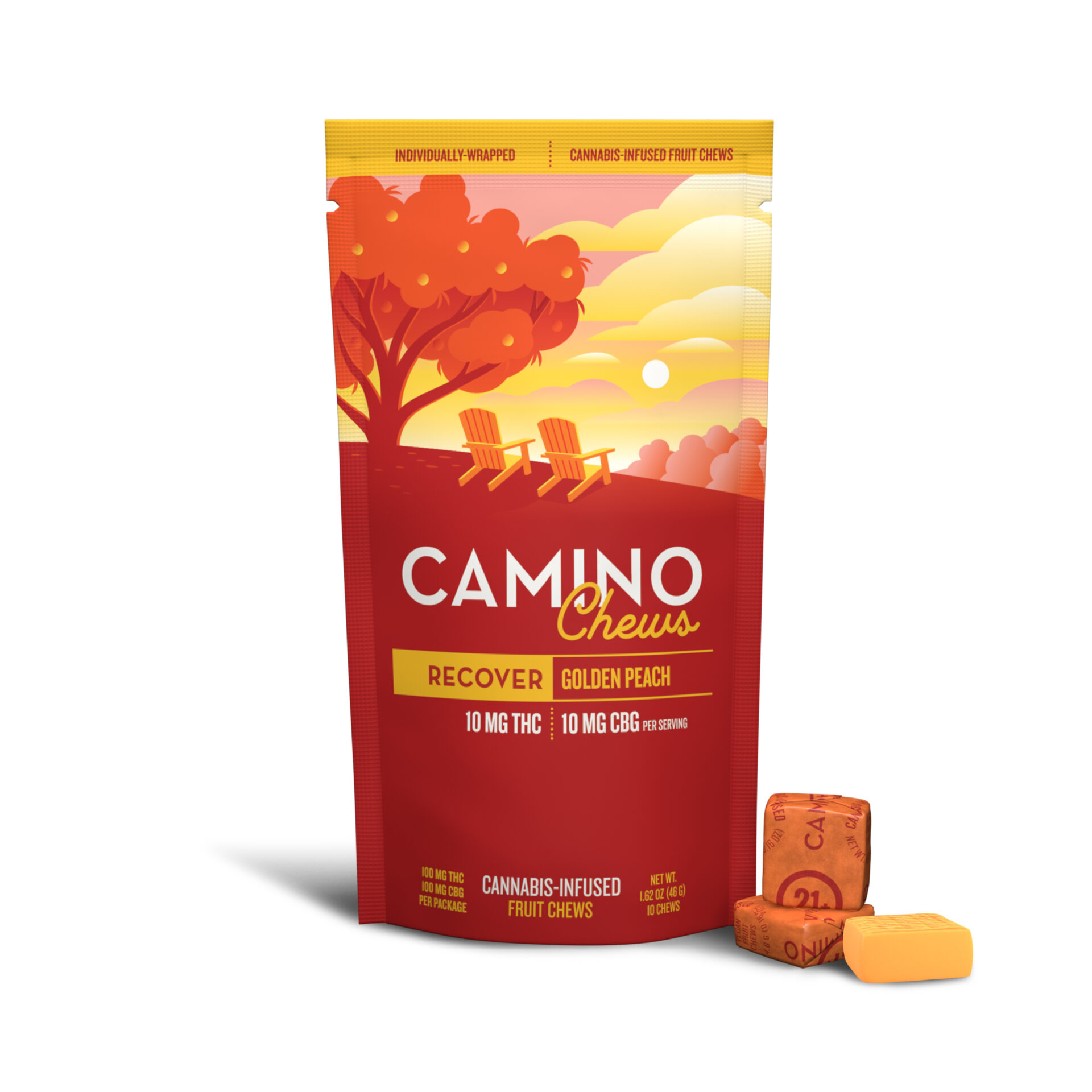 Camino Golden Peach Chews Edible 10-pack {100mg}