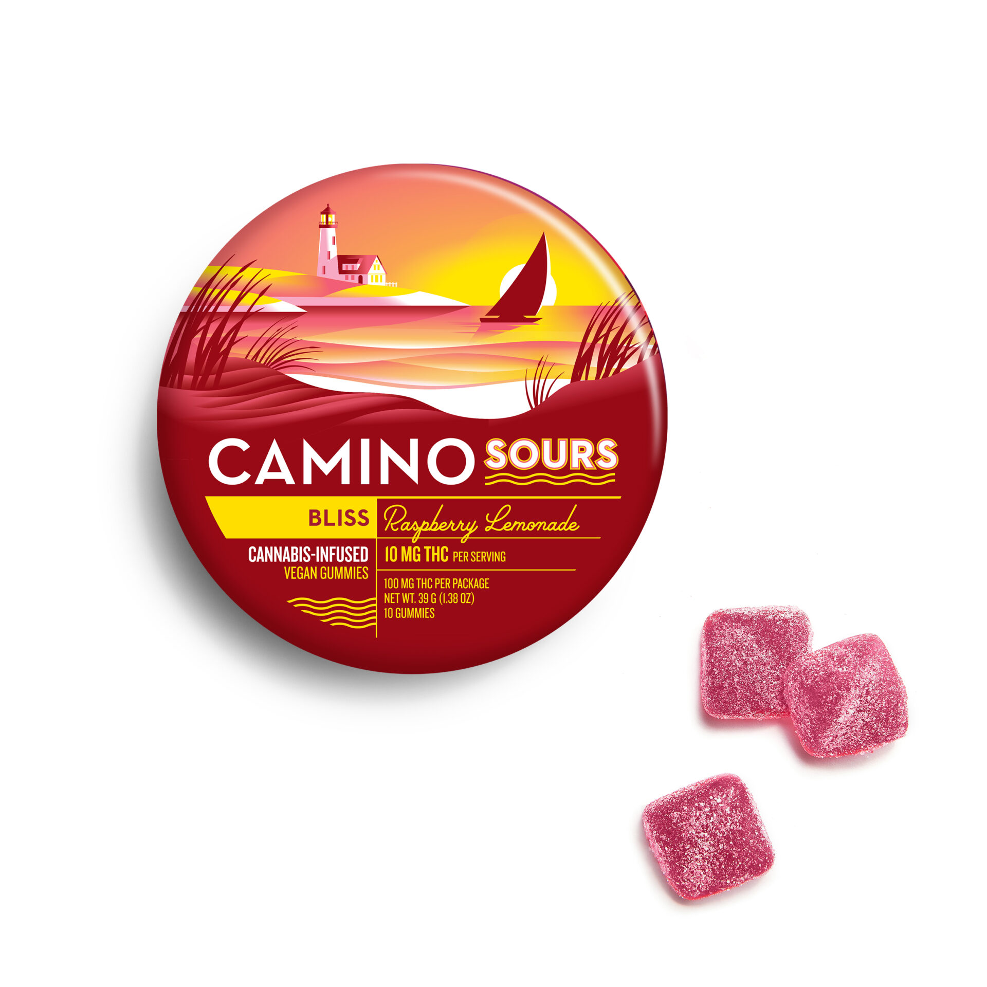 Camino Raspberry Lemonade Gummies 10-pack (Sativa) {100mg}
