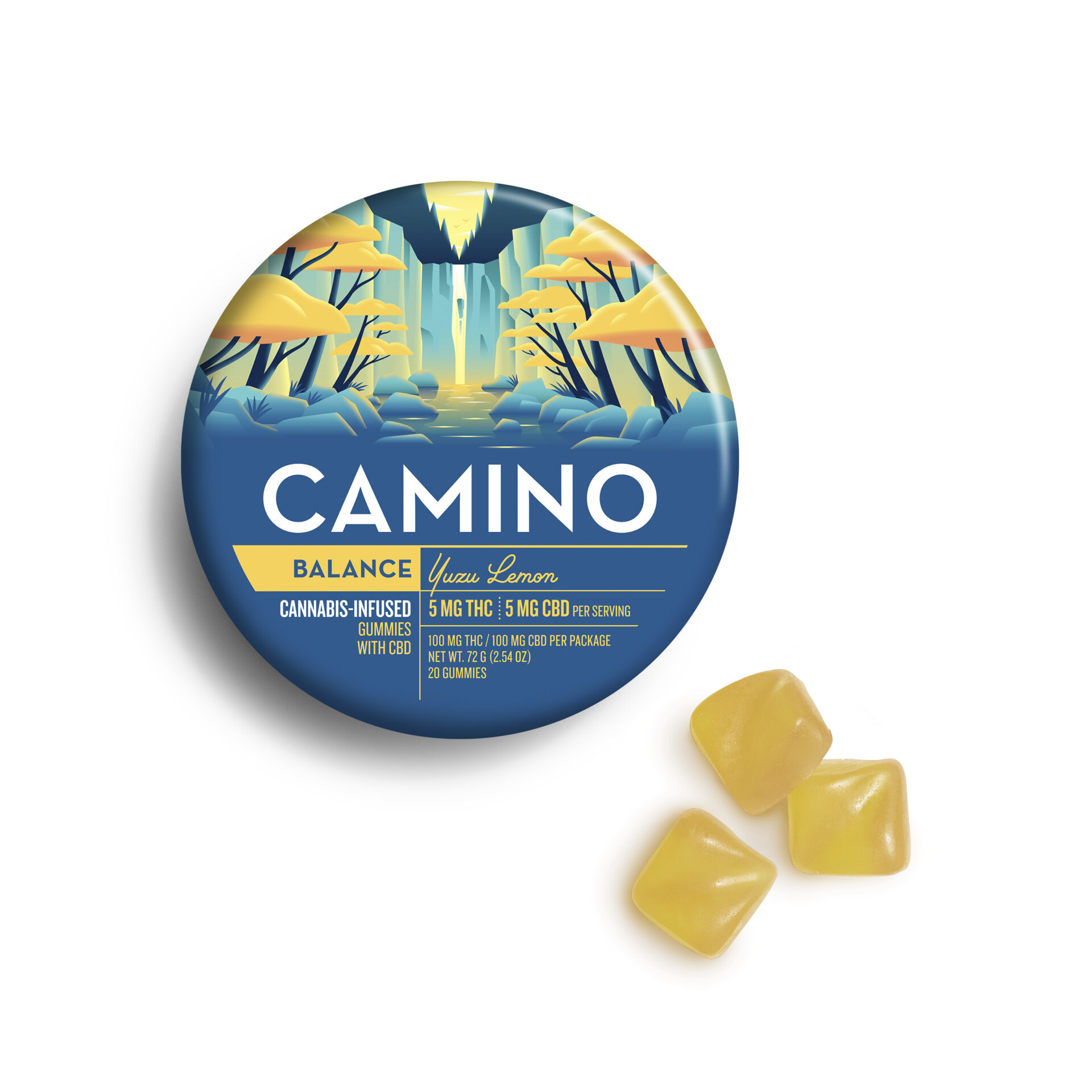 Camino Yuzu Lemon Balance Gummies 20-pack (Hybrid) {100mg}