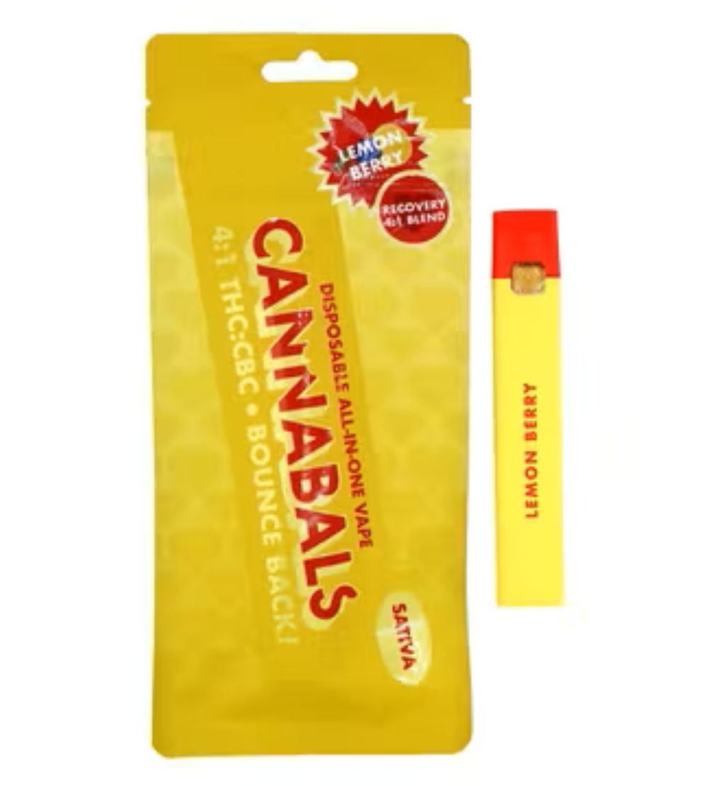 Cannabals Lemon Berry "Bounce Back" Mood State All-In-One Vapes  (Sativa) 55% {1g}