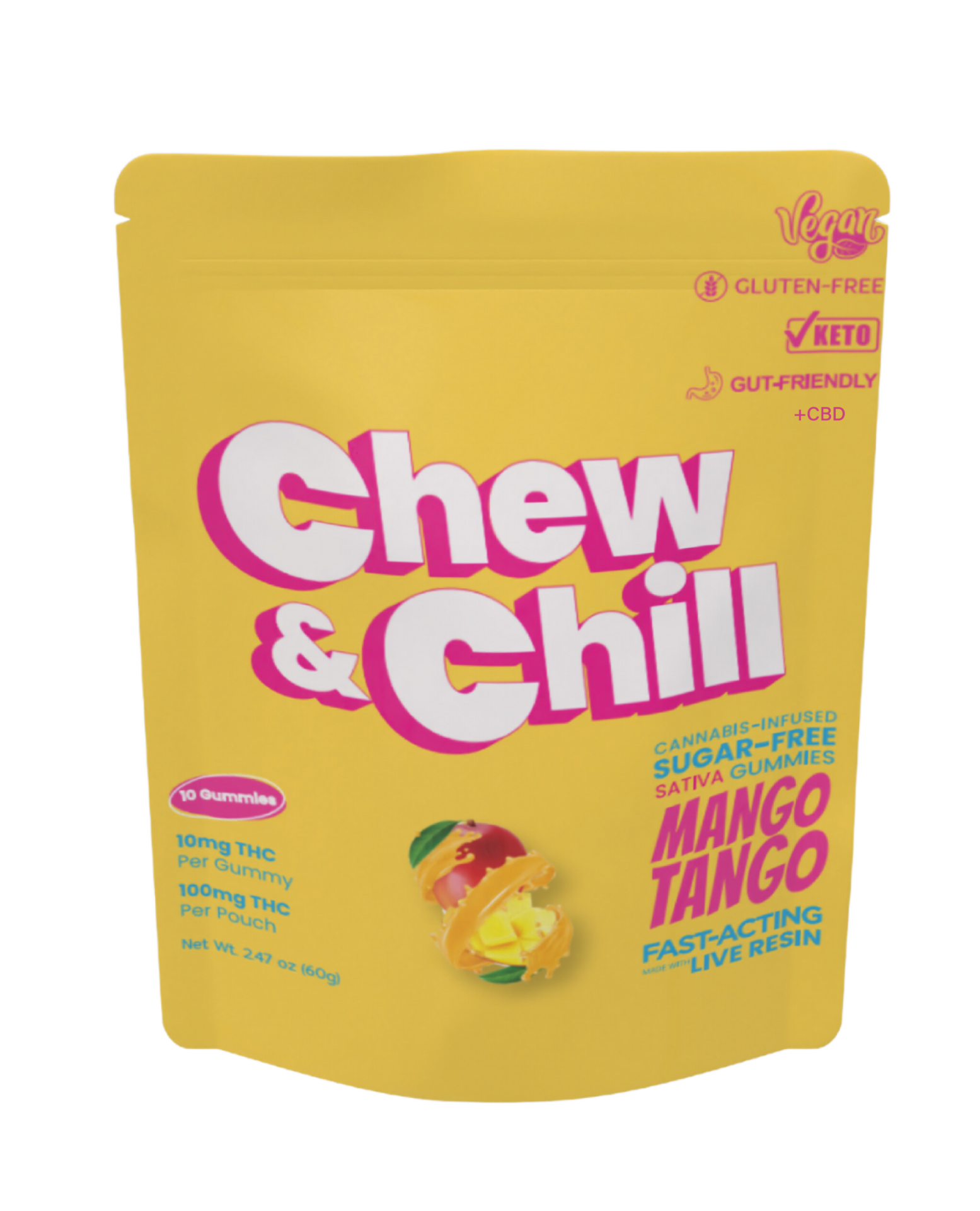 Chew & Chill Mango Tango Gummies 10-pack (Sativa) {100mg}