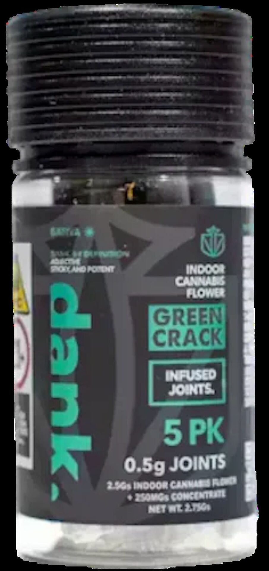 Dank Green Crack Infused Pre-Rolls 5-pack (Sativa) 33% {2.75g}