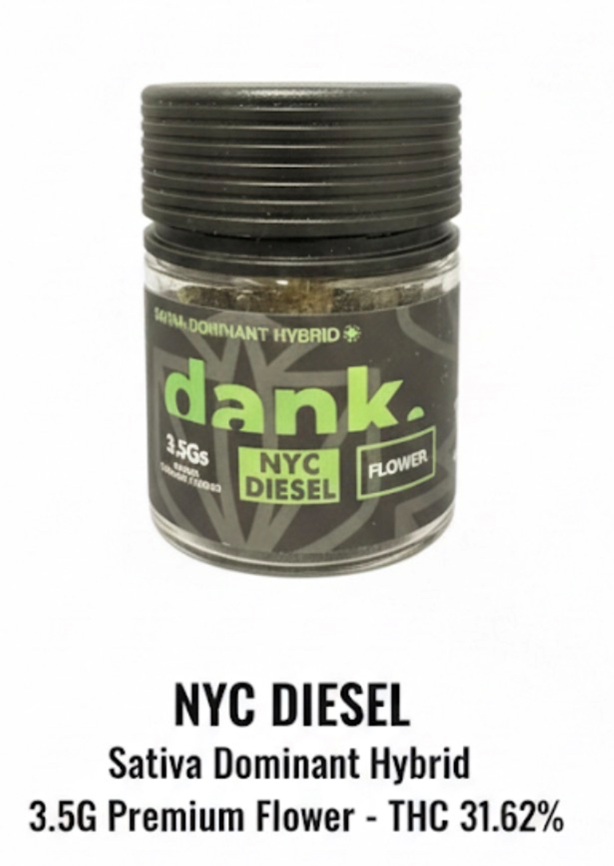 Dank NYC Diesel Flower  (Hybrid Sativa) 31.62% {3.5g}