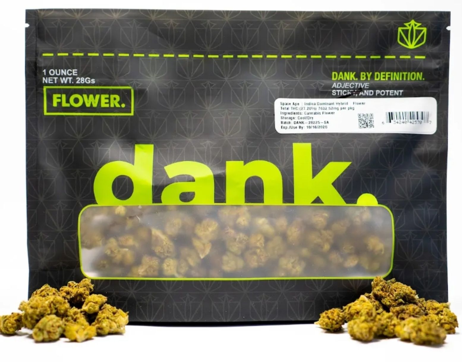 Dank Space Ape Sungrown Flower  (Hybrid Indica) 27.20% {28g}