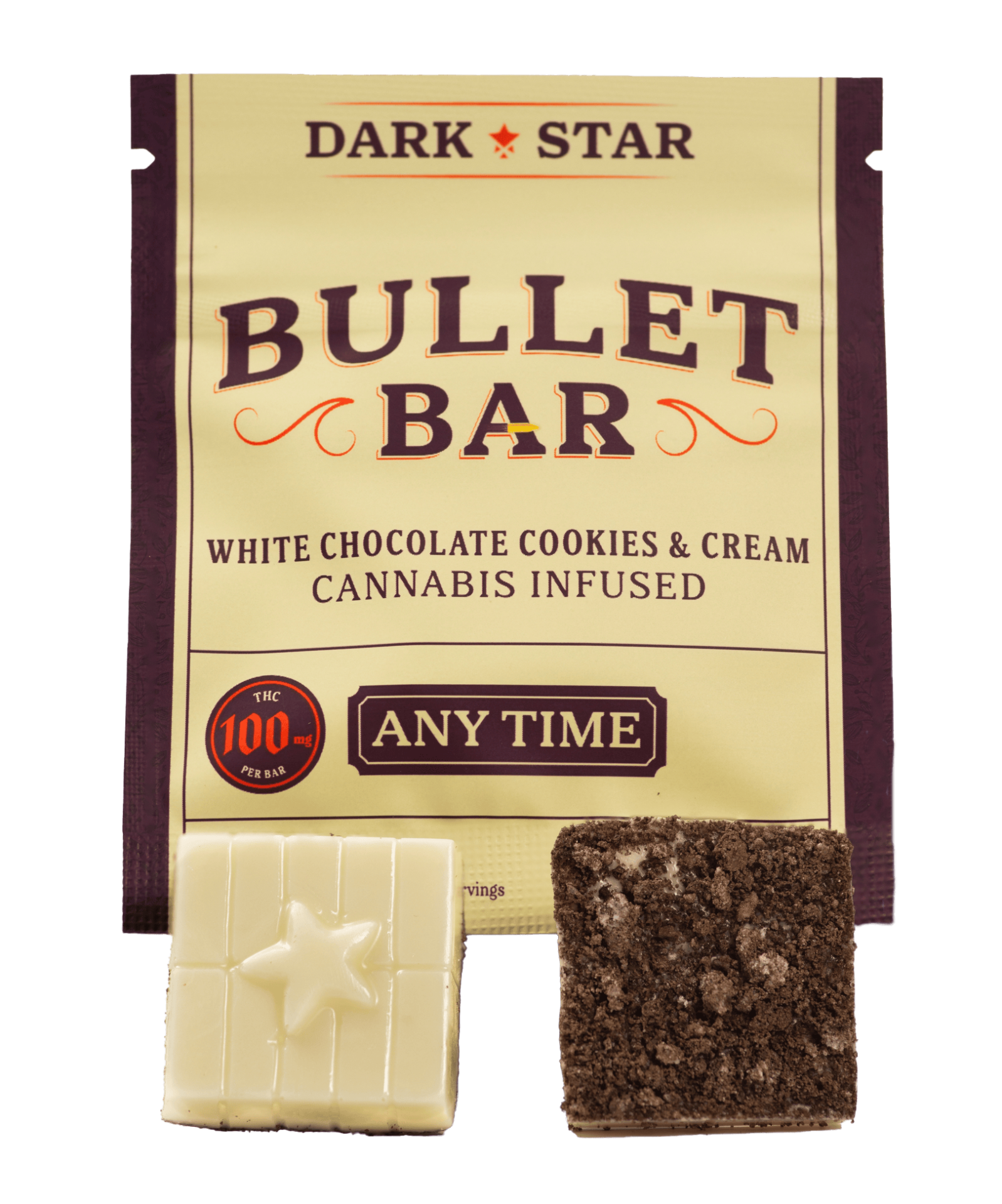 Dark Star White Chocolate Cookies & Cream Any Time Bullet Bar Chocolate {100mg}