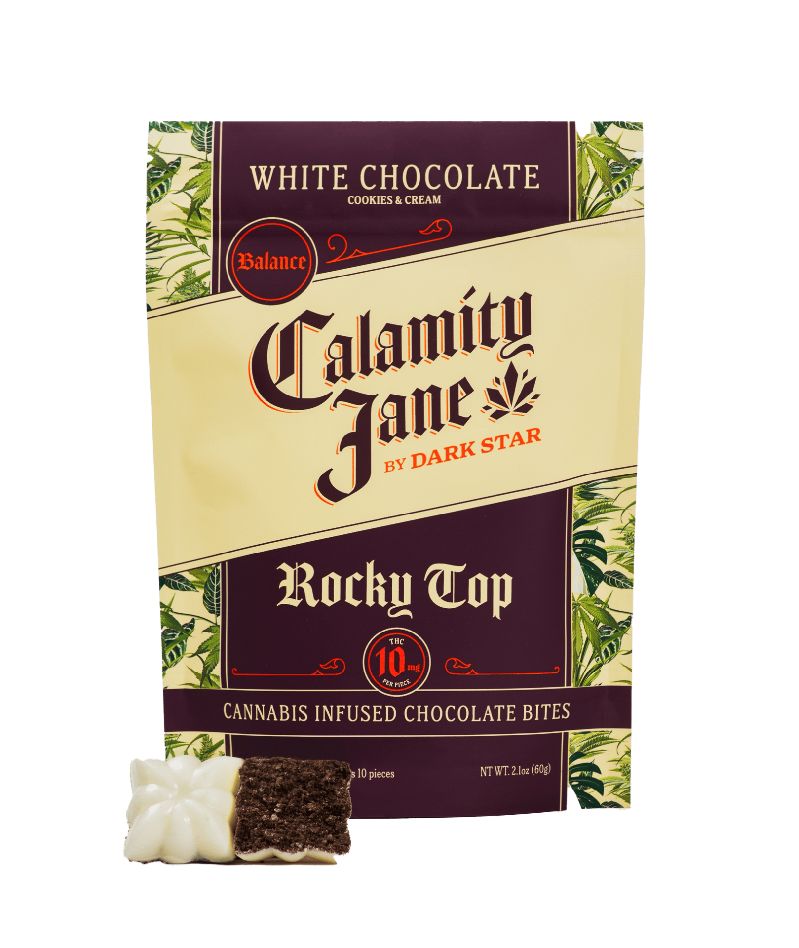 Dark Star White Chocolate Cookies & Cream Rocky Top Calamity Jane Chocolates 10-pack {100mg}