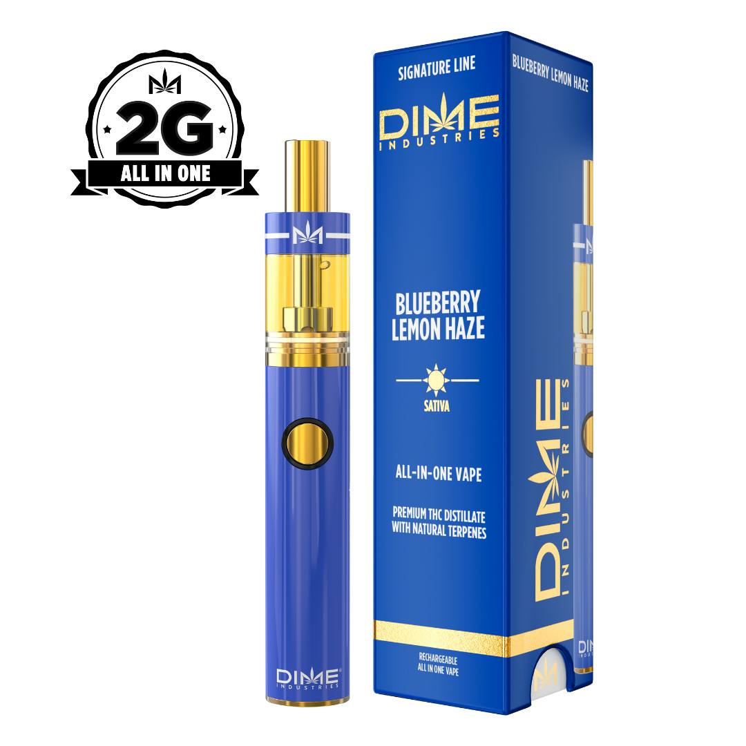 DIME Blueberry Lemon Haze All-In-One Vapes  (Sativa) 78.67% {2g}
