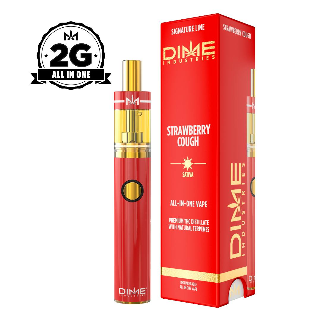 DIME Strawberry Cough All-In-One Vapes  (Sativa) 79.90% {2g}